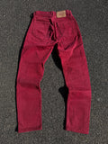 Vintage 90s Levi’s 534 02 Red Denim Jeans made in UK