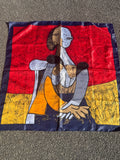 Pablo Picasso Vintage 2000s Abstract Art Satin Scarf