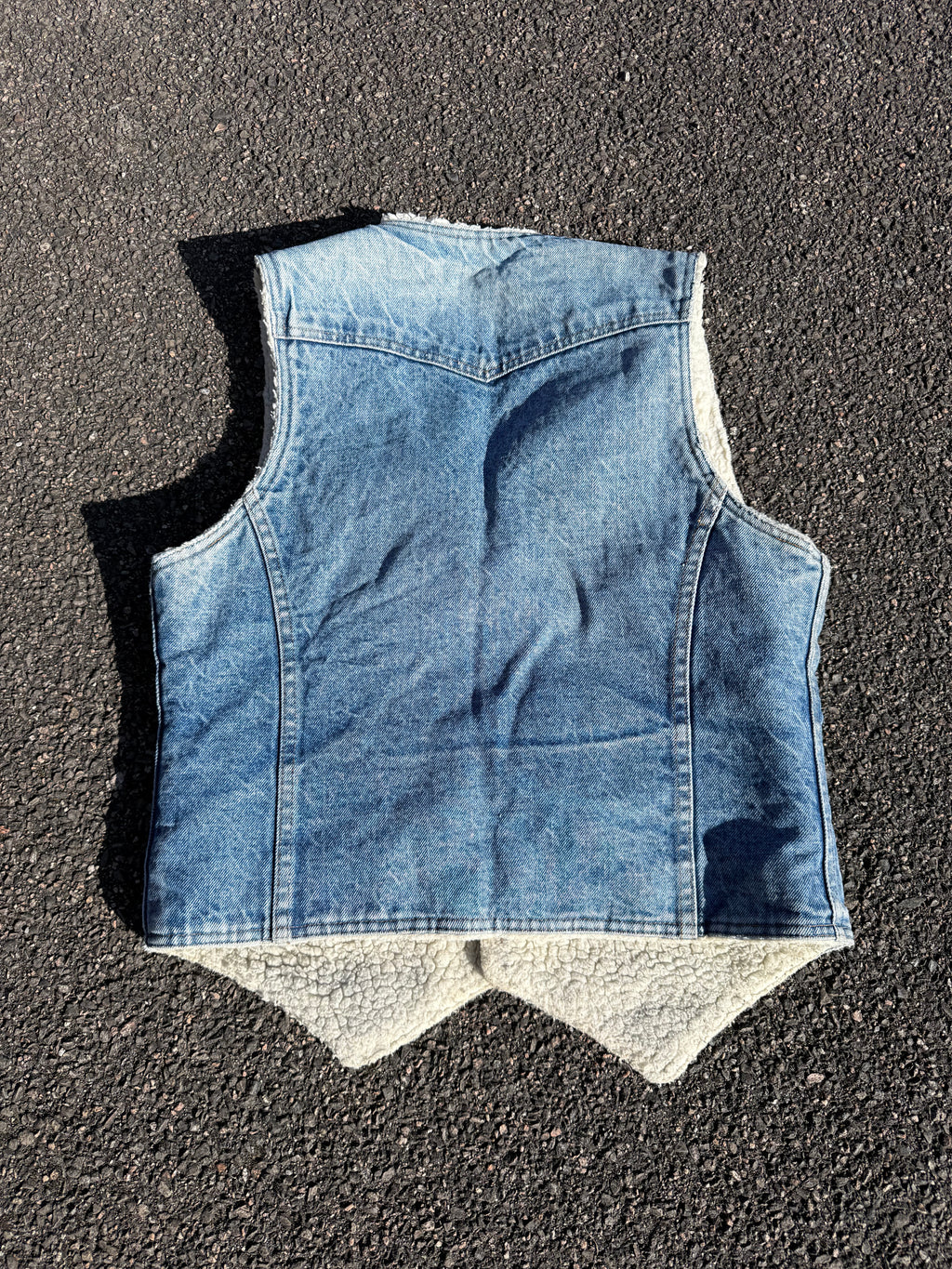 Levi’s Vintage 70s Orange Tab Distressed Sherpa Denim Vest