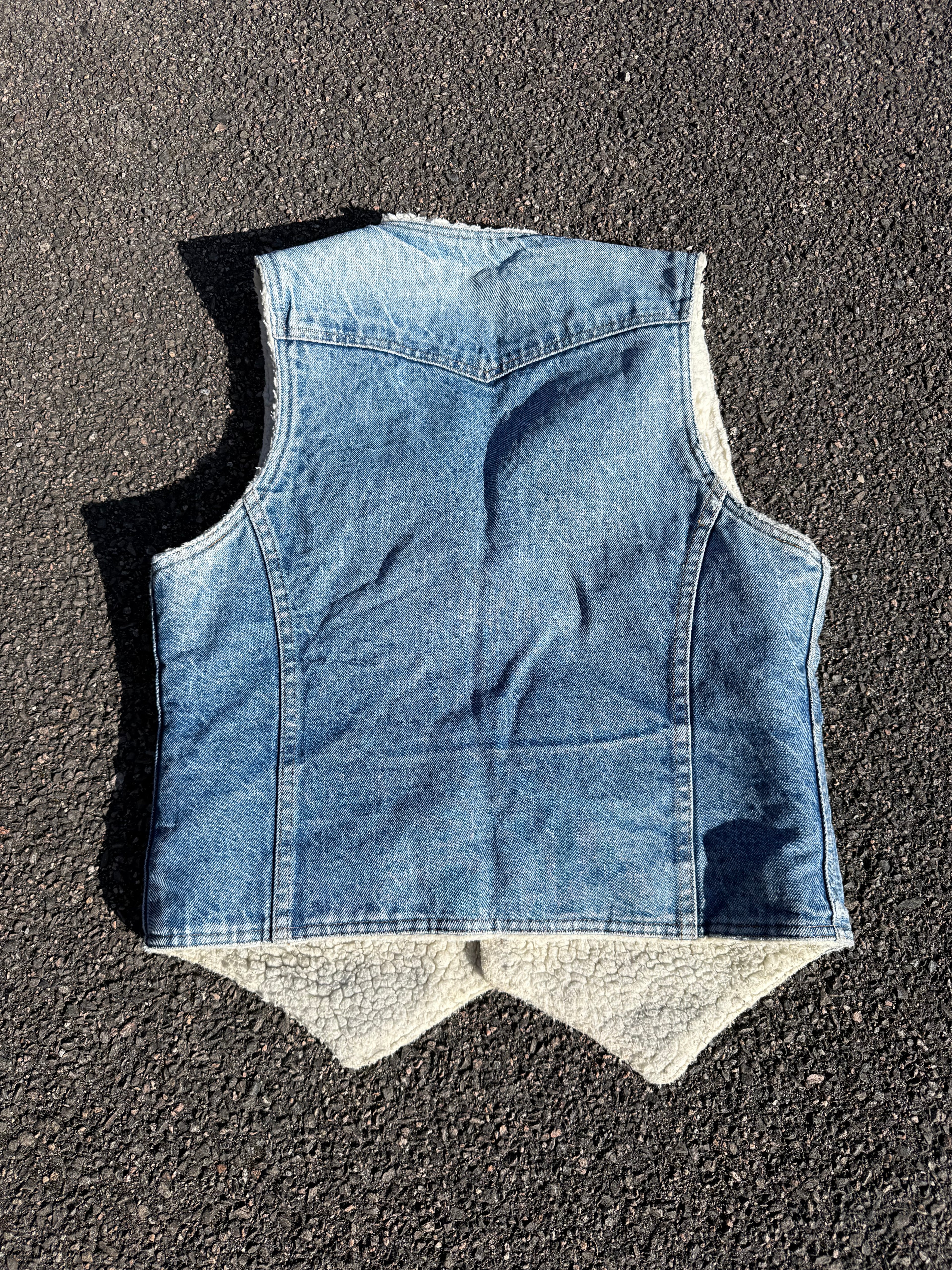 Levi’s Vintage 70s Orange Tab Distressed Sherpa Denim Vest