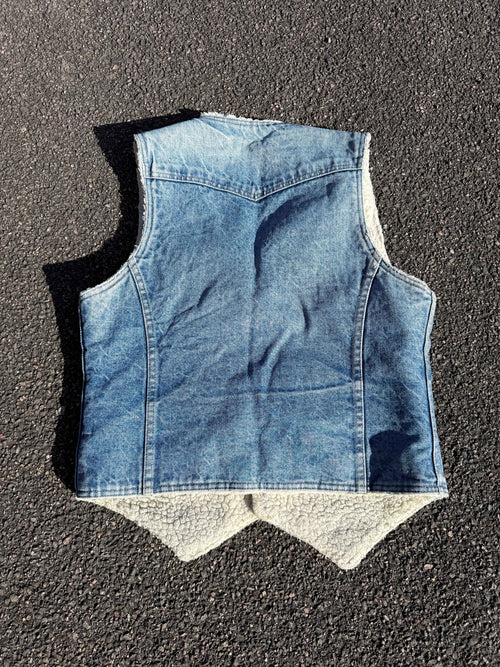Levi’s Vintage 70s Orange Tab Distressed Sherpa Denim Vest