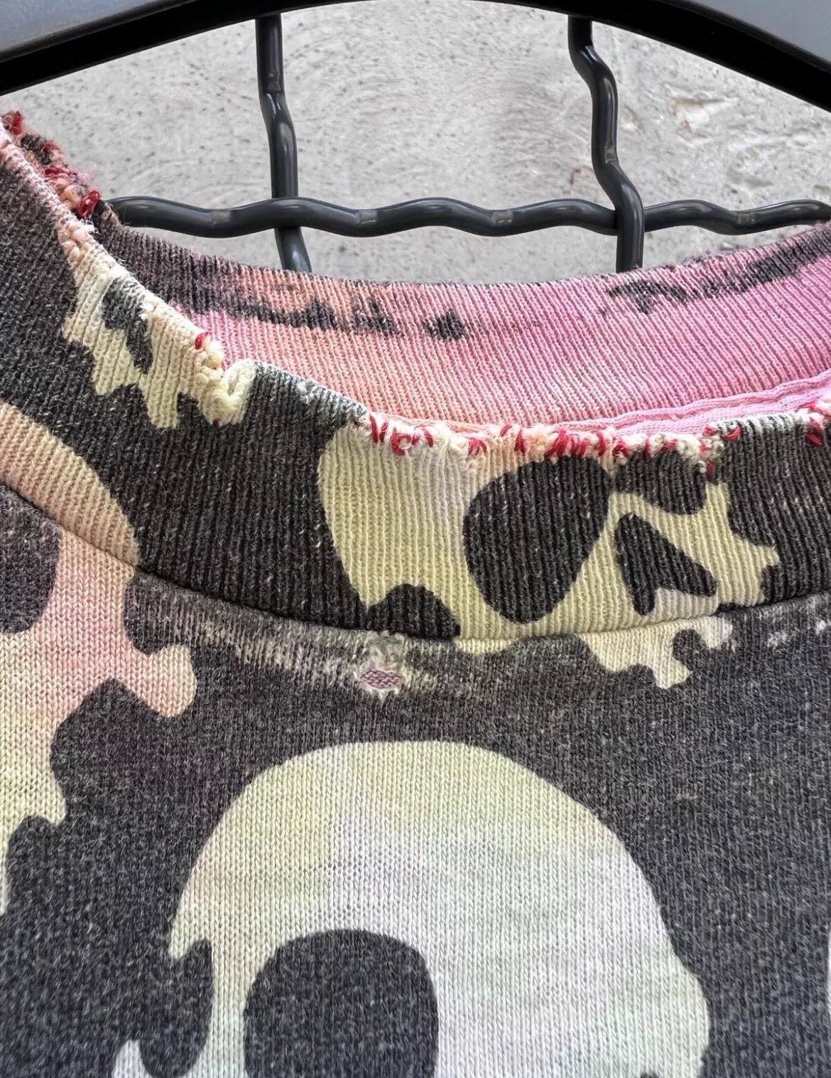 Vintage 1992 Liquid Blue Skull All Over Print Tshirt