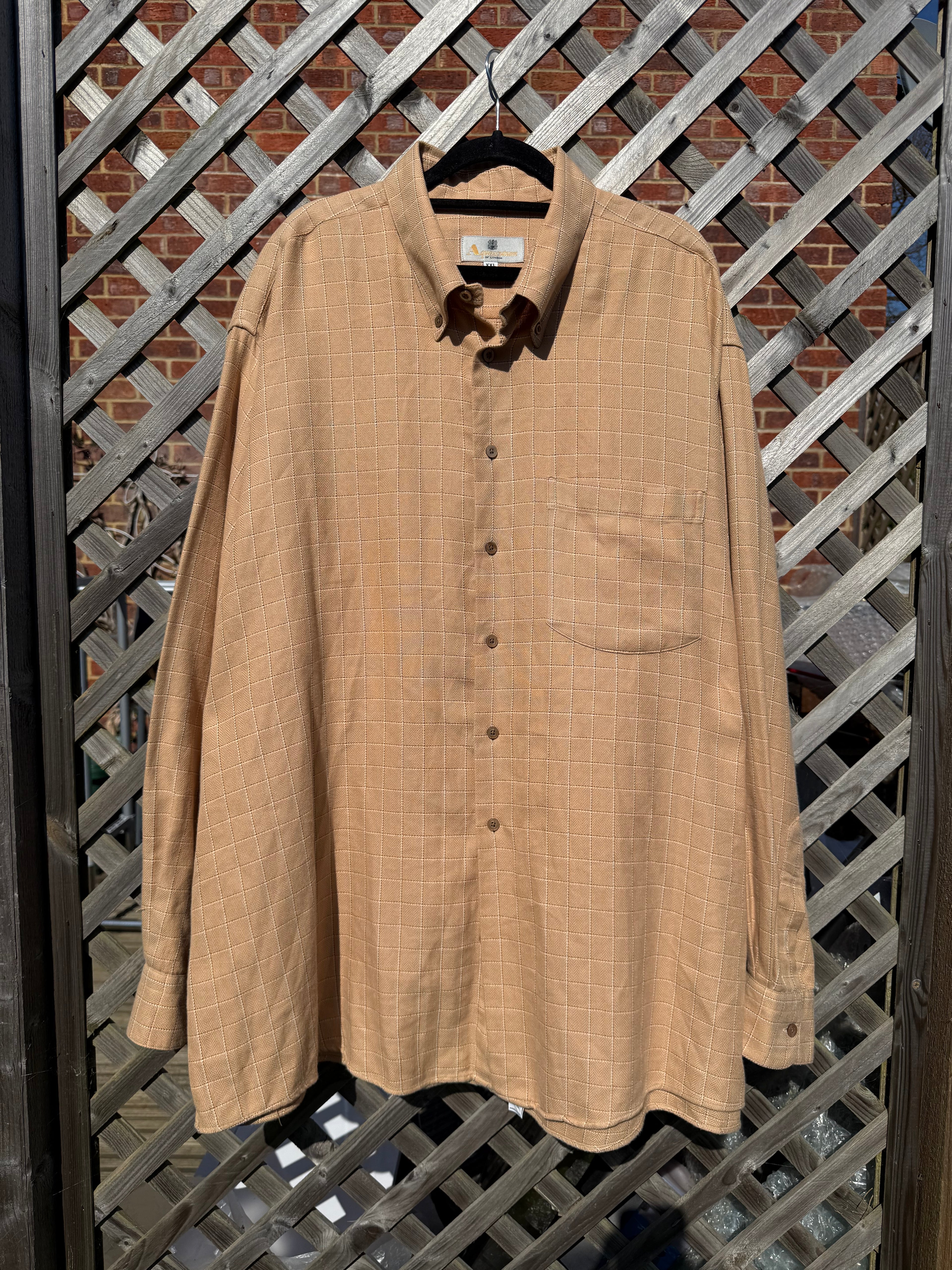 Aquascutum Vintage 90s Made in USA Check Long Sleeve Button up Shirt