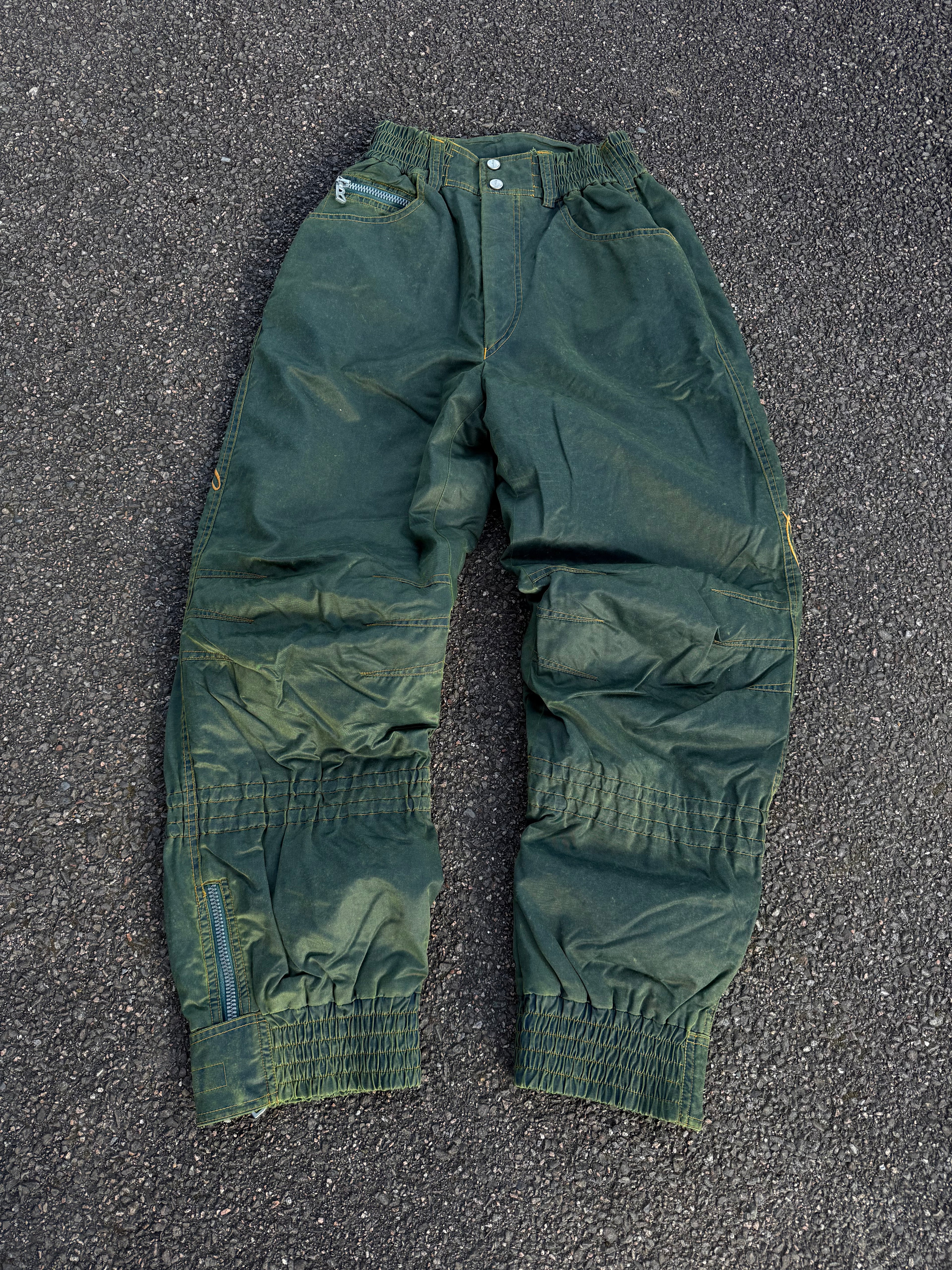 Bogner Vintage 90s Nylon Washed Embroidered Logo Ski Pants
