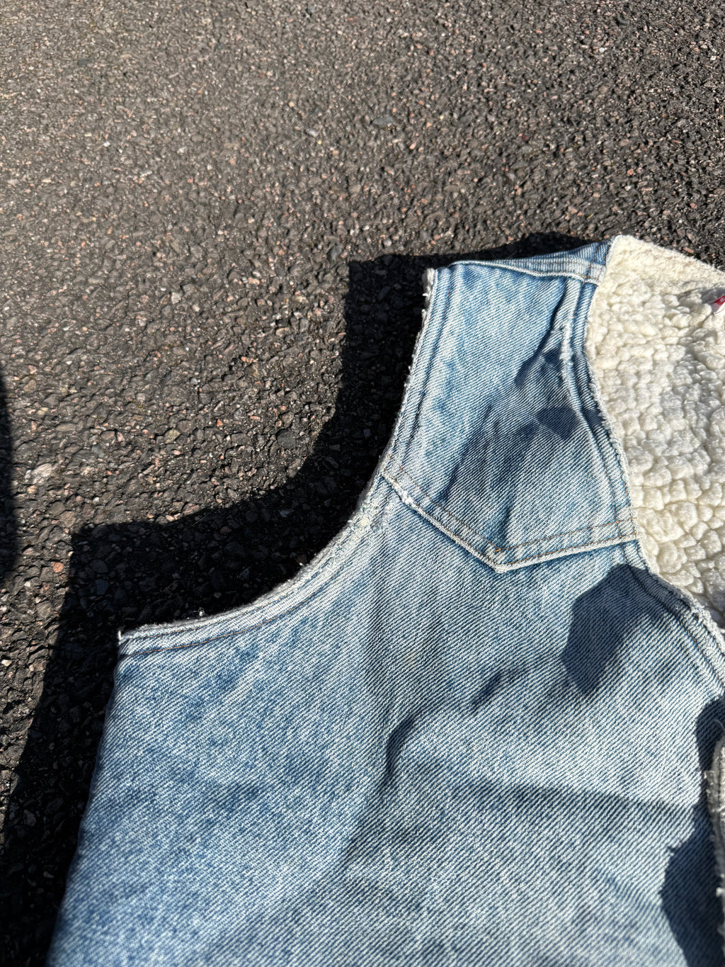 Levi’s Vintage 70s Orange Tab Distressed Sherpa Denim Vest