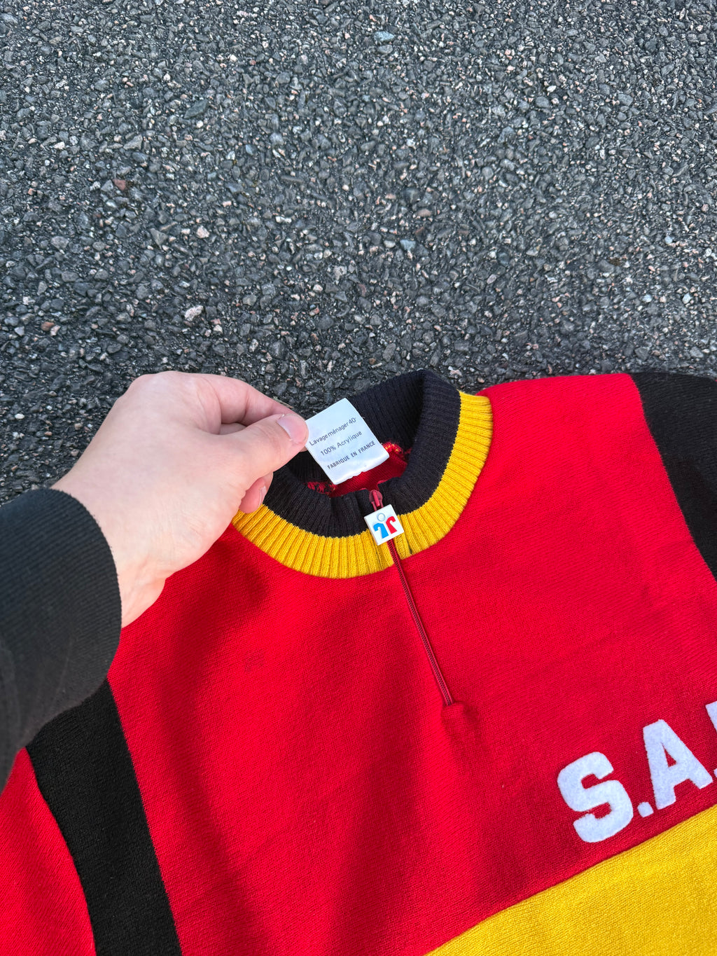 Vintage 70s/80s Tricots du Rocher “S.A.R.” Cycling Jersey Made in France