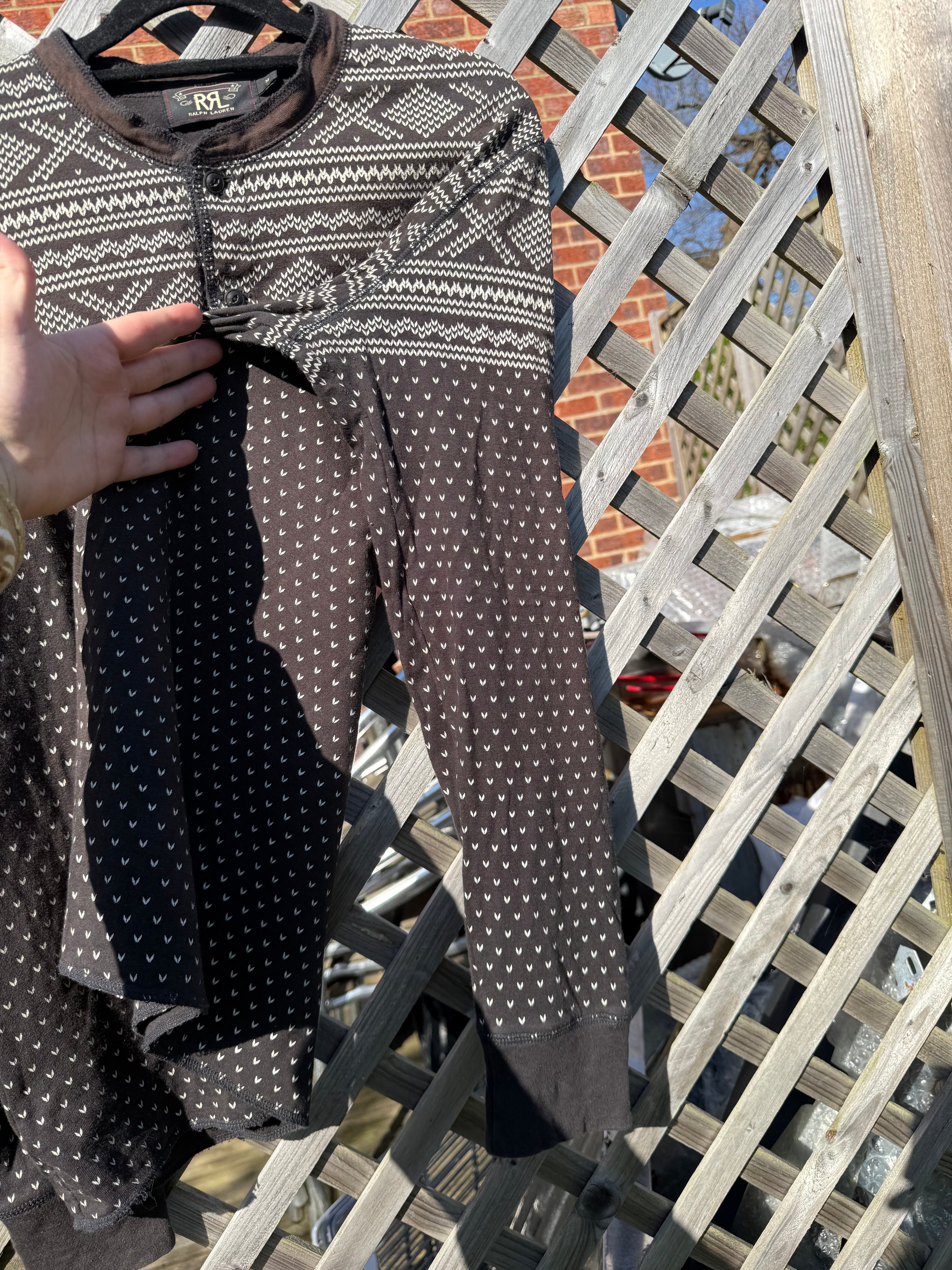 RRL Ralph Lauren Double RL Western Henley Long Sleeve Sweater