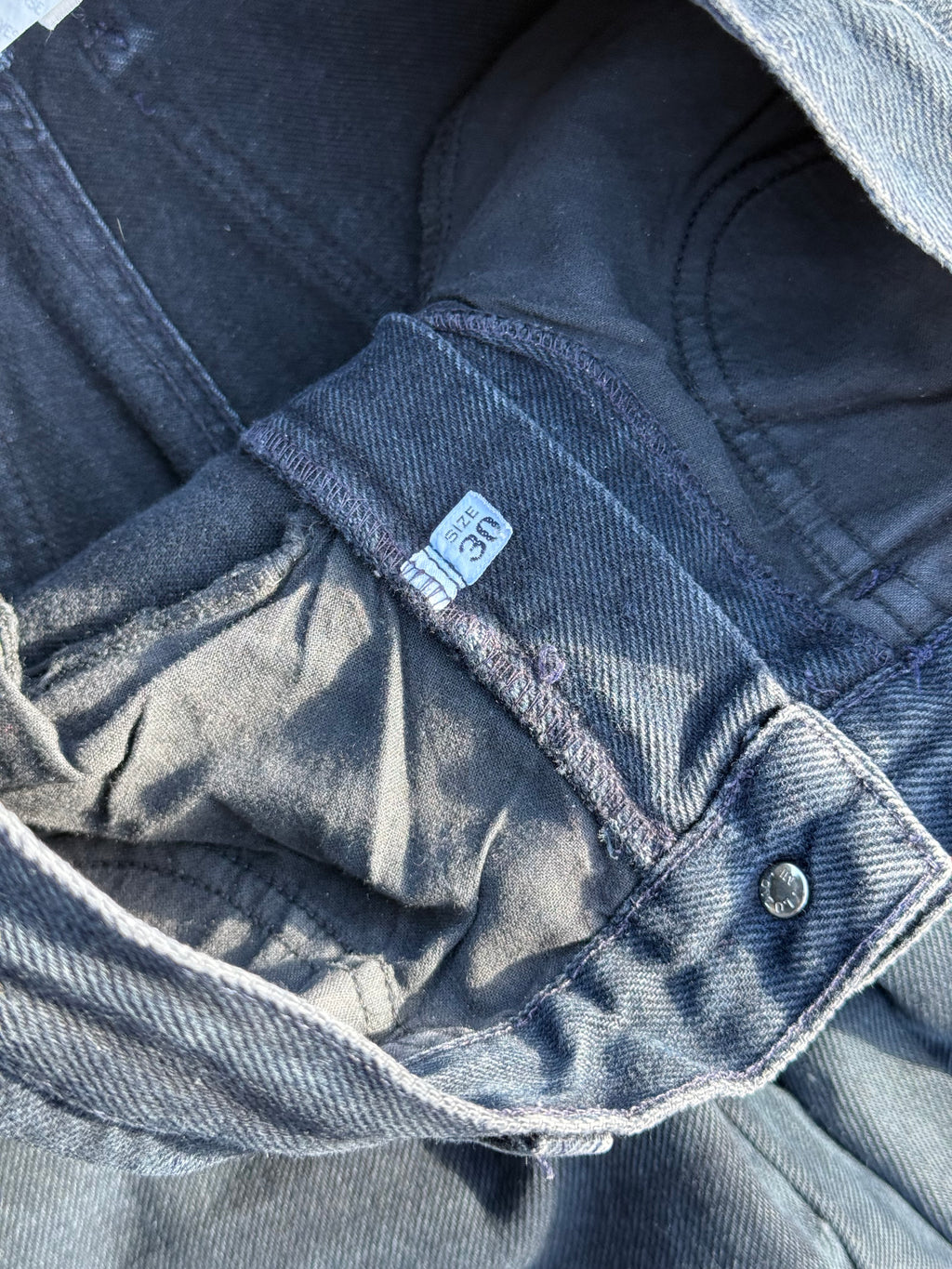 Moschino Vintage 90s Peace Faded Black Denim Jeans