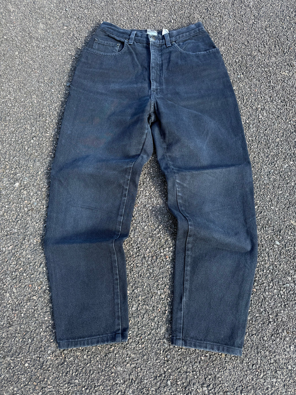 Moschino Vintage 90s Peace Faded Black Denim Jeans