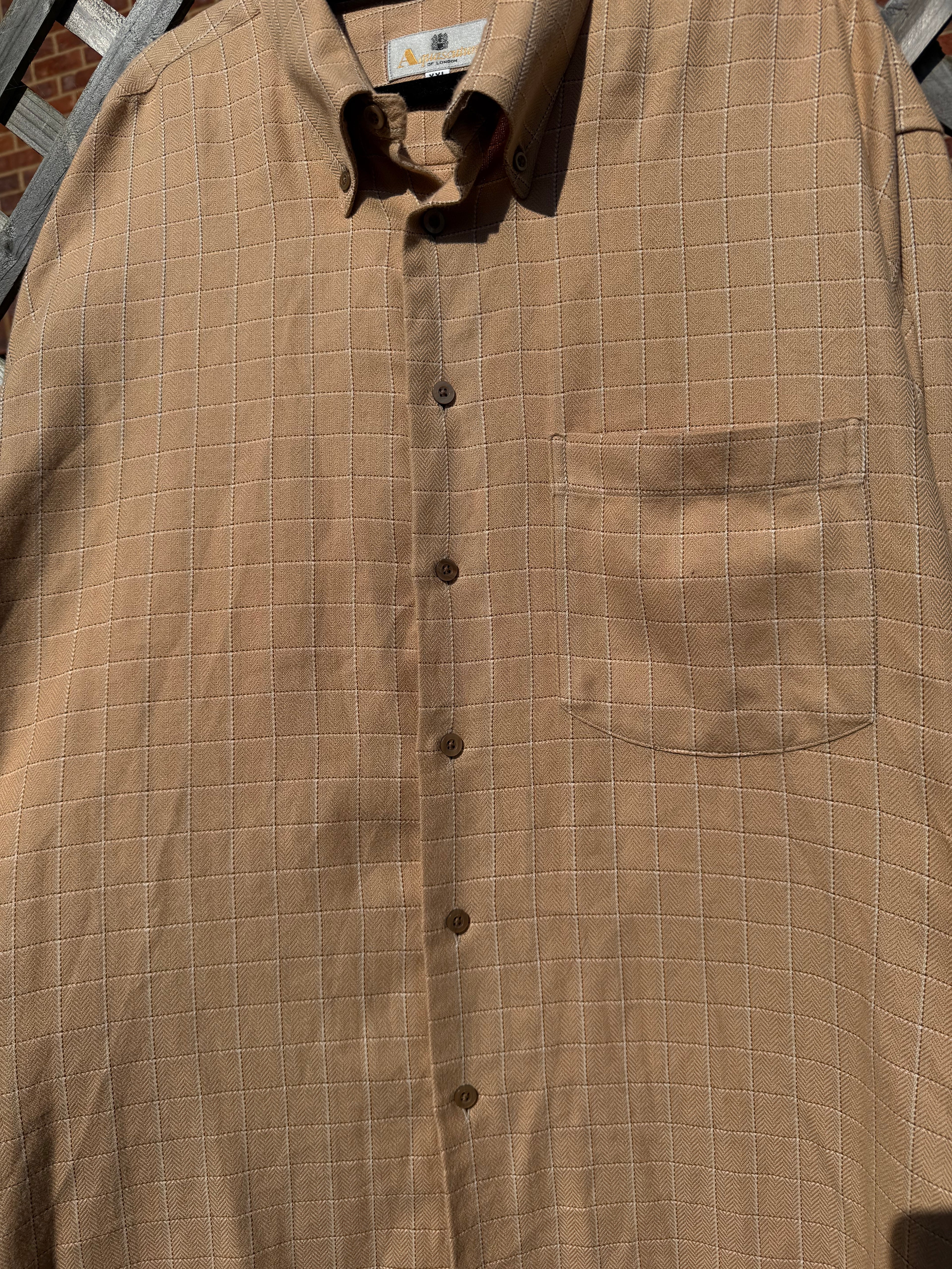Aquascutum Vintage 90s Made in USA Check Long Sleeve Button up Shirt