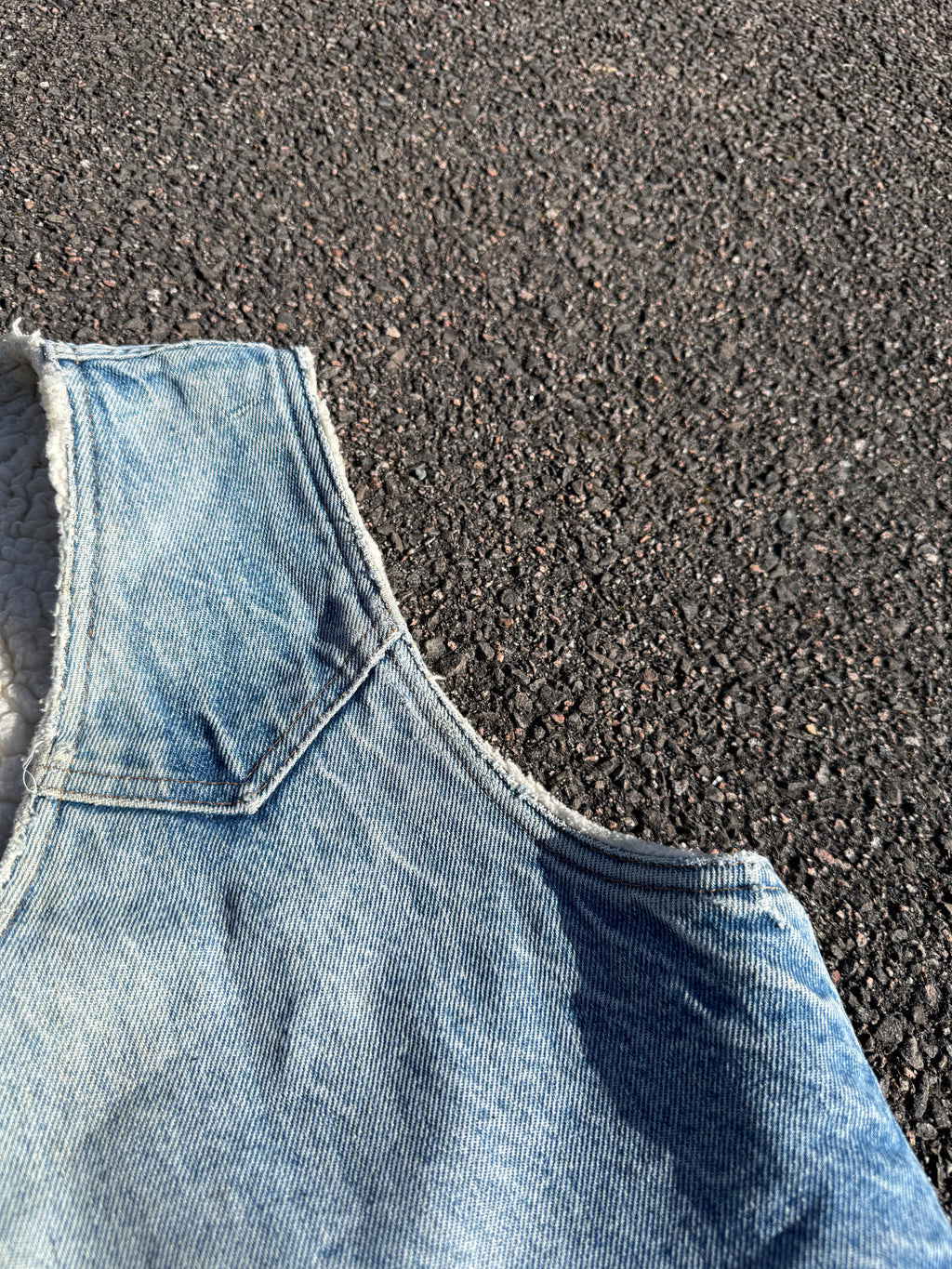 Levi’s Vintage 70s Orange Tab Distressed Sherpa Denim Vest