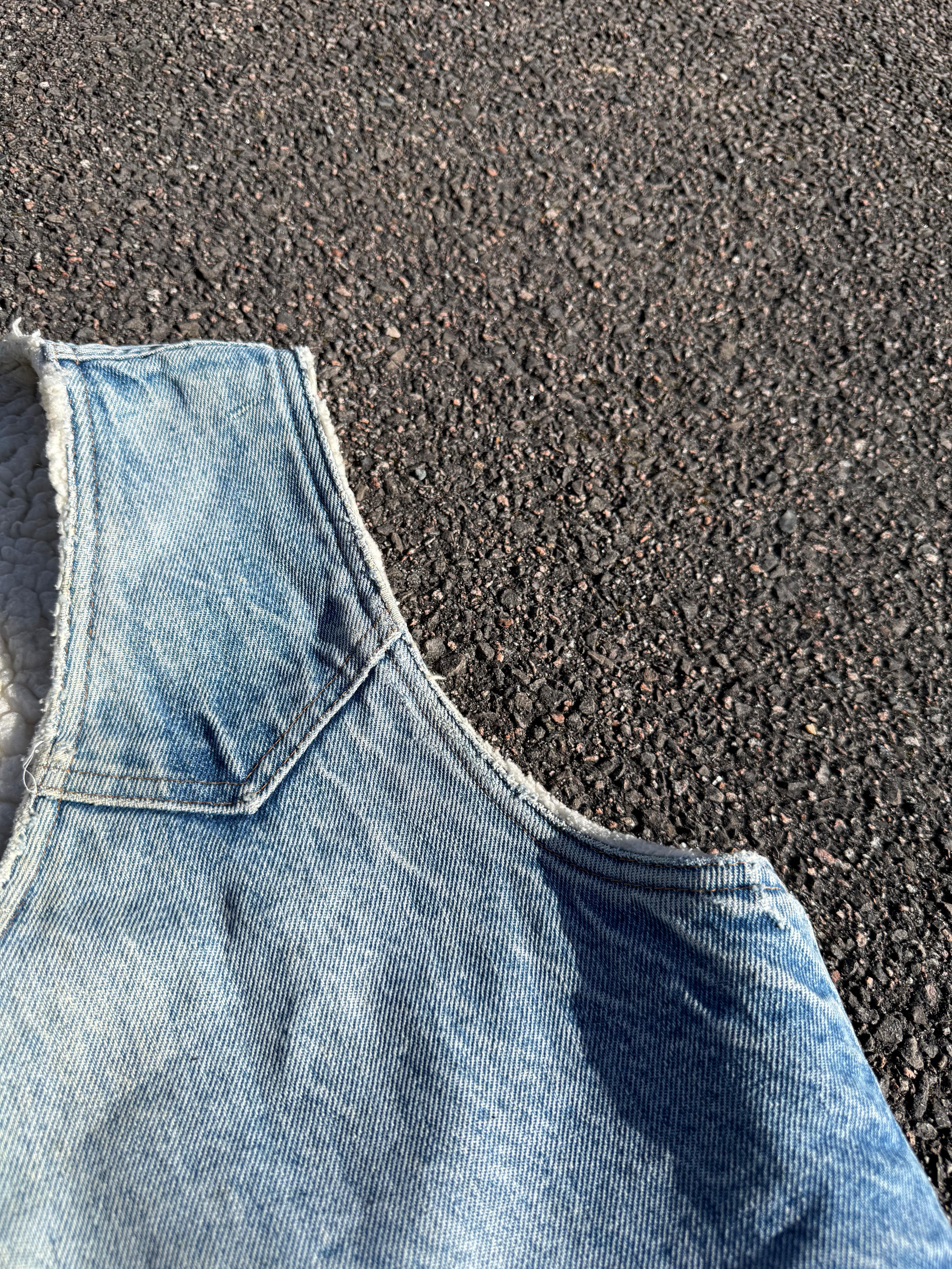 Levi’s Vintage 70s Orange Tab Distressed Sherpa Denim Vest