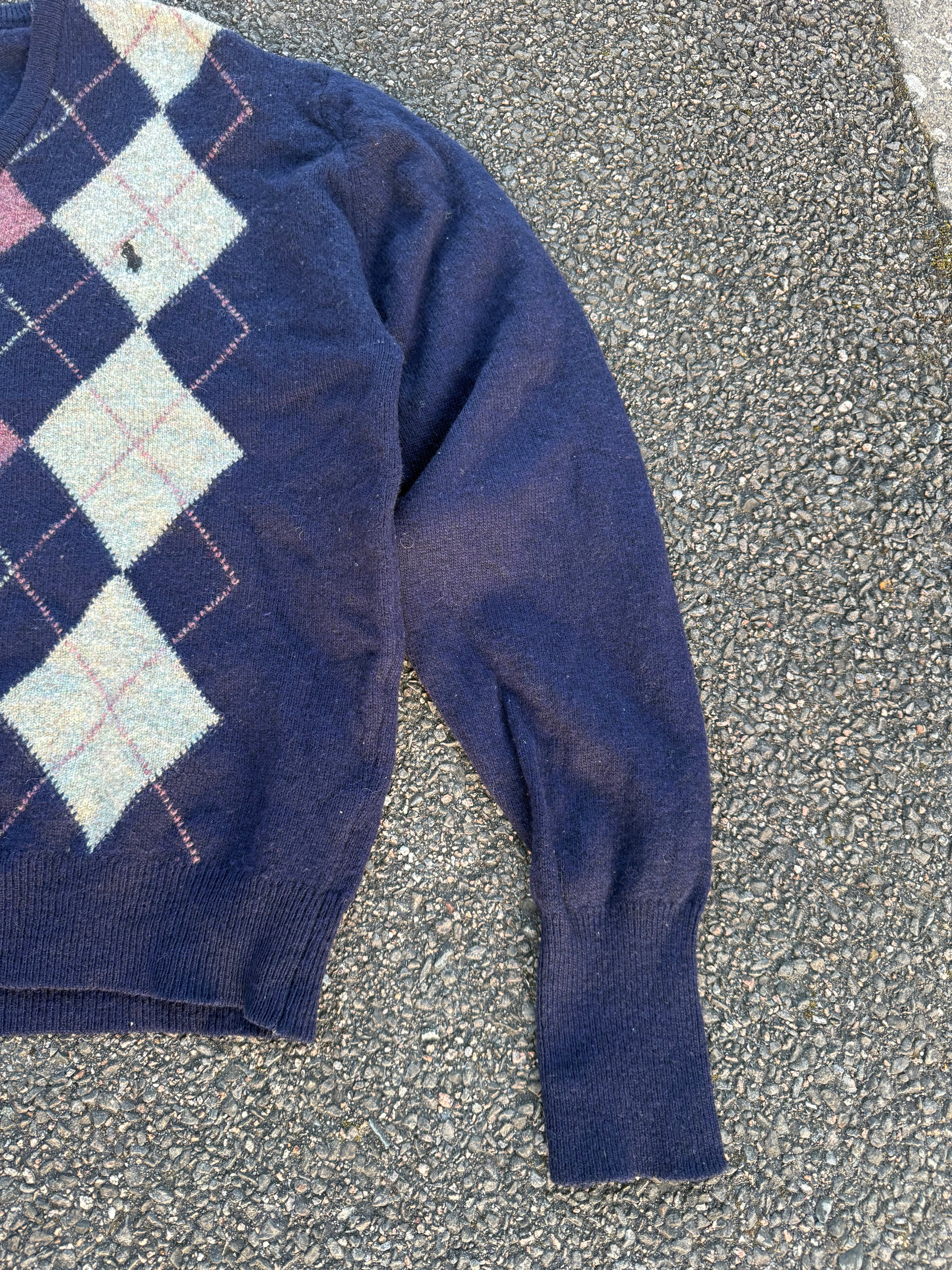 Polo Ralph Lauren Vintage 80s Made in USA Wool V Neck Sweater