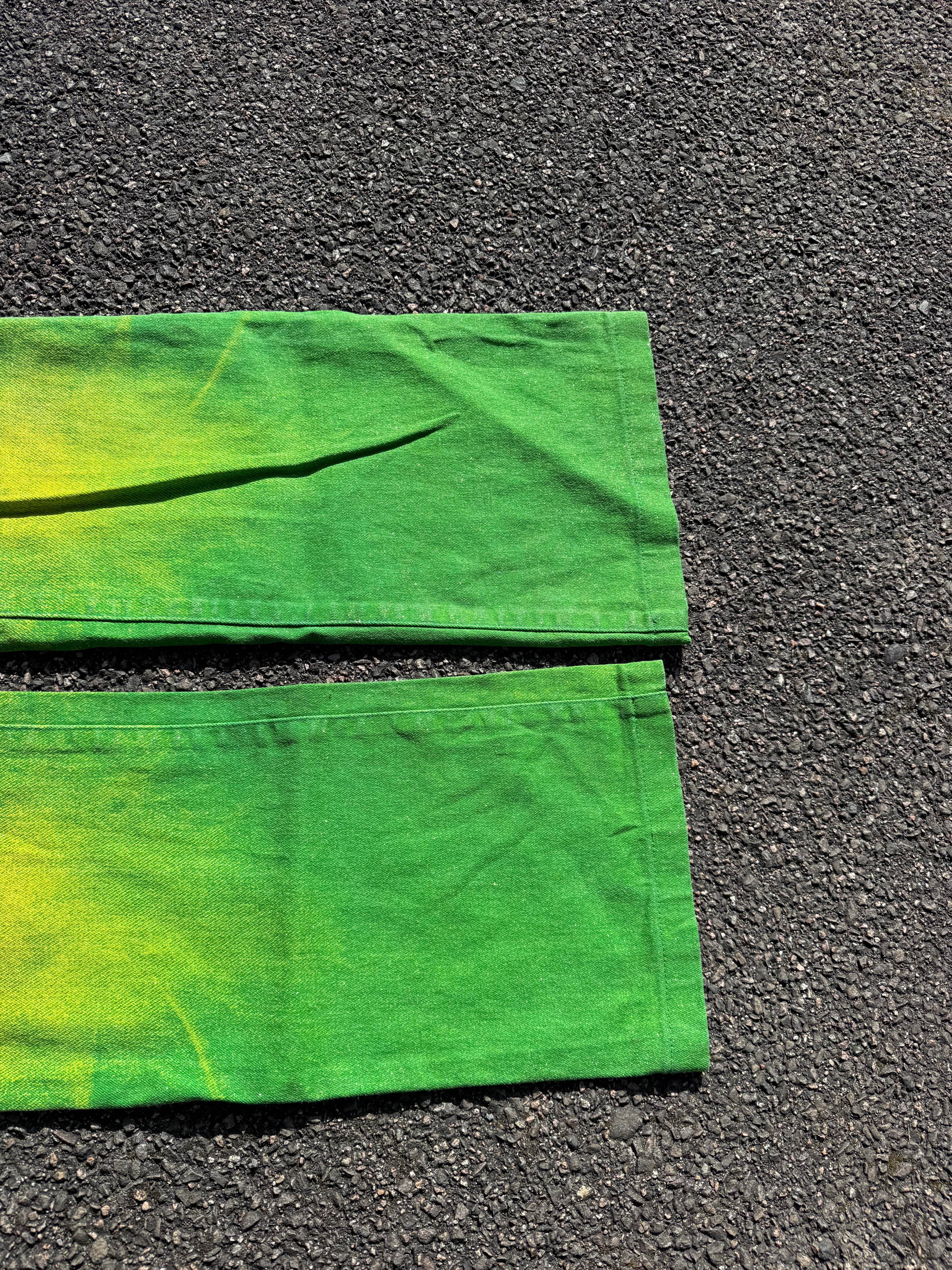 Just Cavalli Vintage Y2K Roberto Cavalli Faded Green Flared Jeans