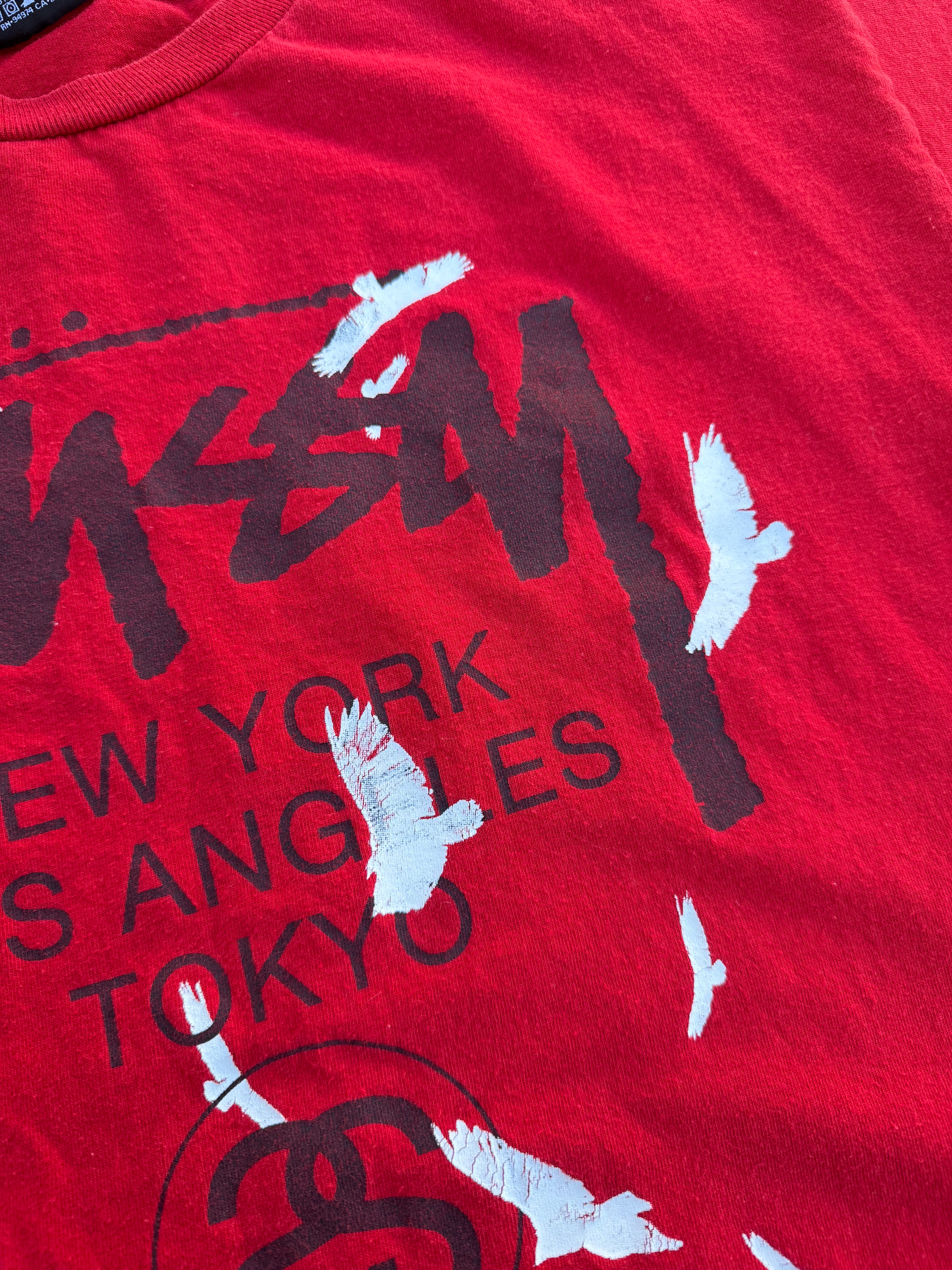 Stussy Vintage 2000s World Tour Birds Graphic T-shirt