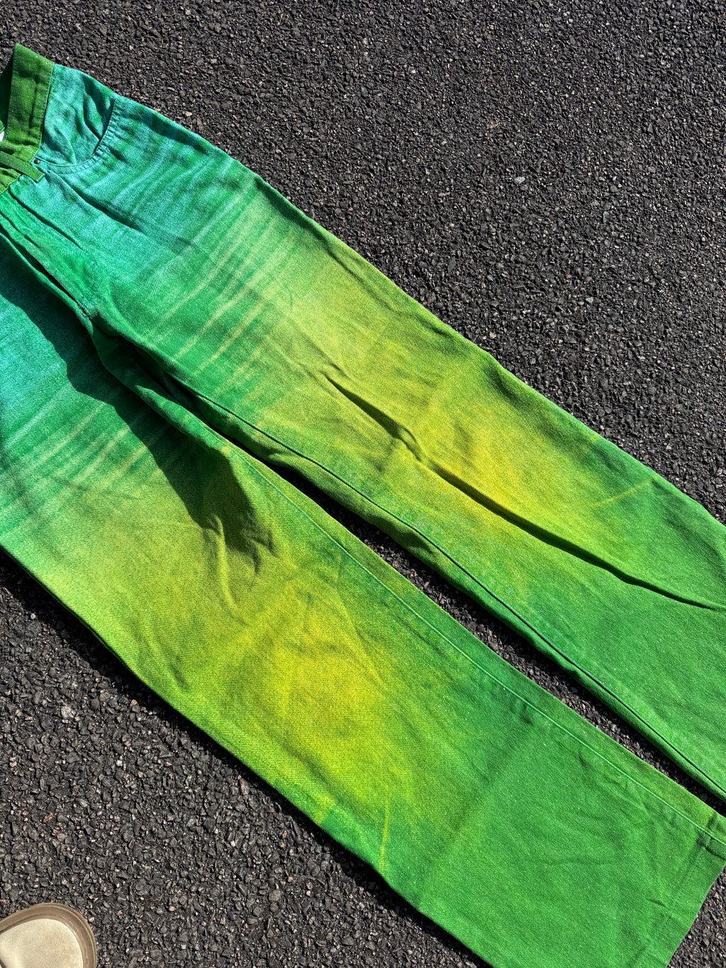 Just Cavalli Vintage Y2K Roberto Cavalli Faded Green Flared Jeans