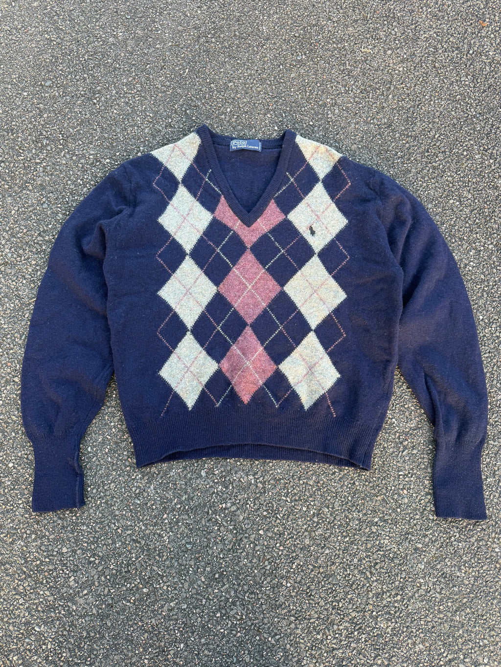 Polo Ralph Lauren Vintage 80s Made in USA Wool V Neck Sweater