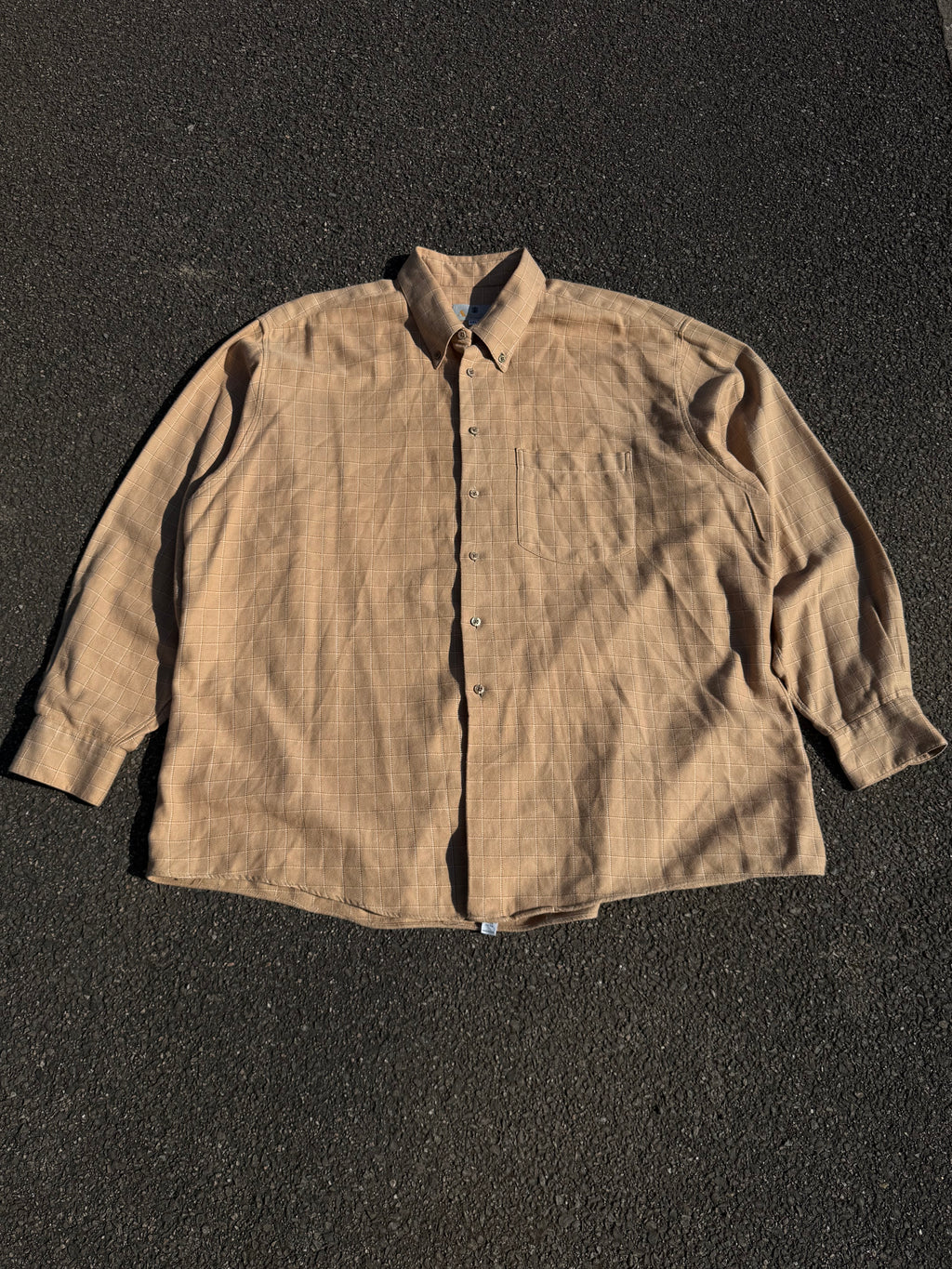 Aquascutum Vintage 90s Made in USA Check Long Sleeve Button up Shirt