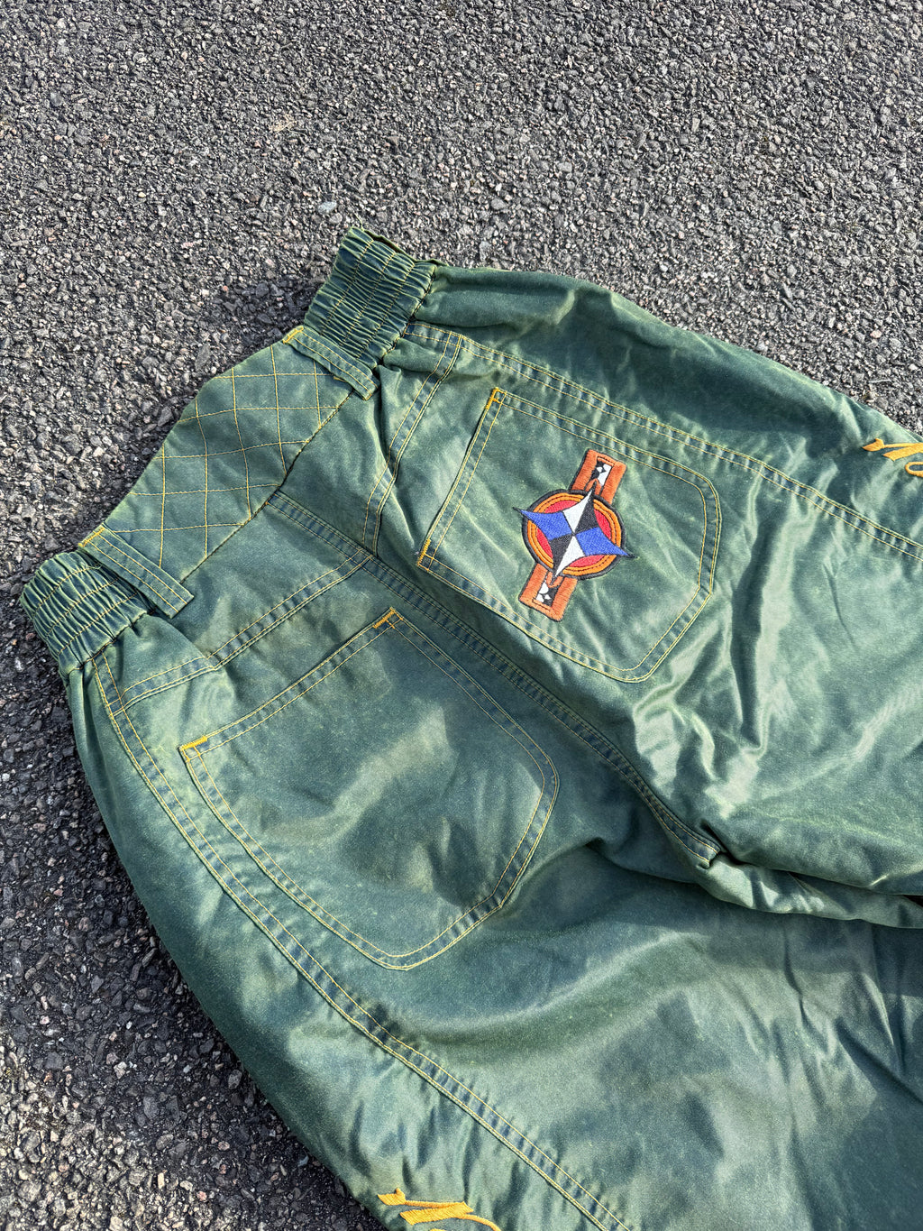 Bogner Vintage 90s Nylon Washed Embroidered Logo Ski Pants