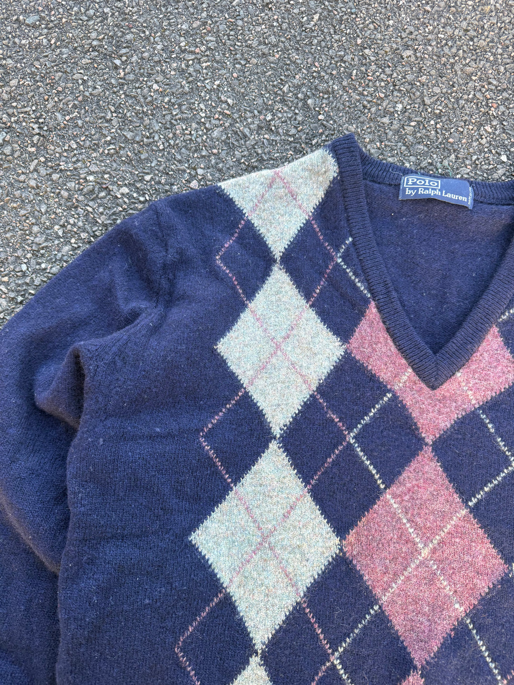 Polo Ralph Lauren Vintage 80s Made in USA Wool V Neck Sweater