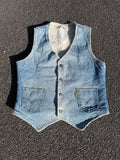 Levi’s Vintage 70s Orange Tab Distressed Sherpa Denim Vest