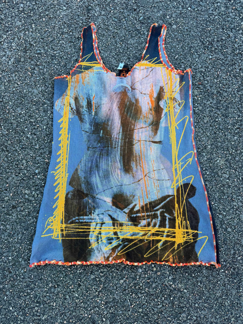 Jean Paul Gaultier Vintage S/S 1999 Archival Venus De Milo Statue Mesh Tank Top