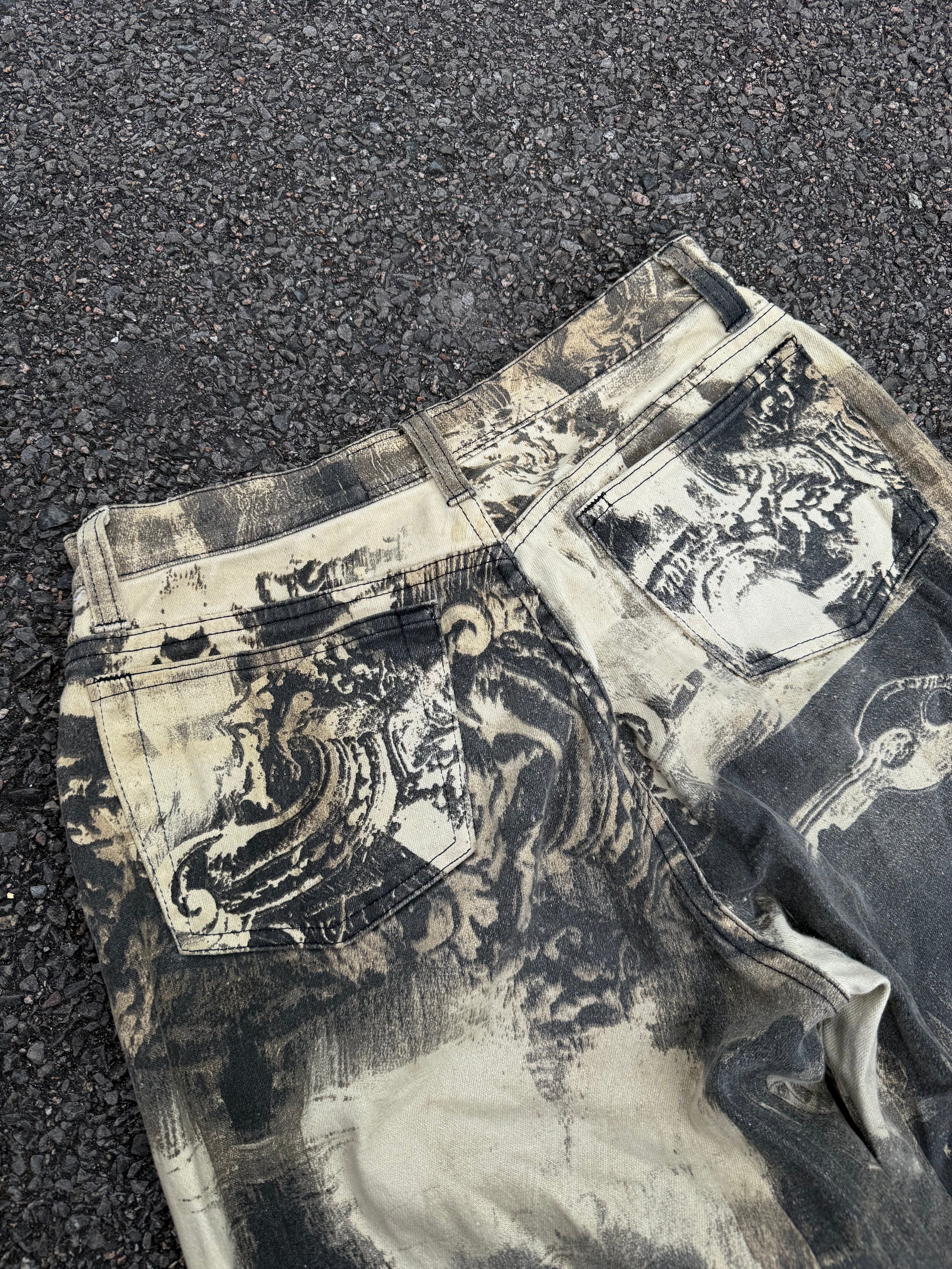 Roberto Cavalli F/W 1994 Renaissance Vintage Printed Pants