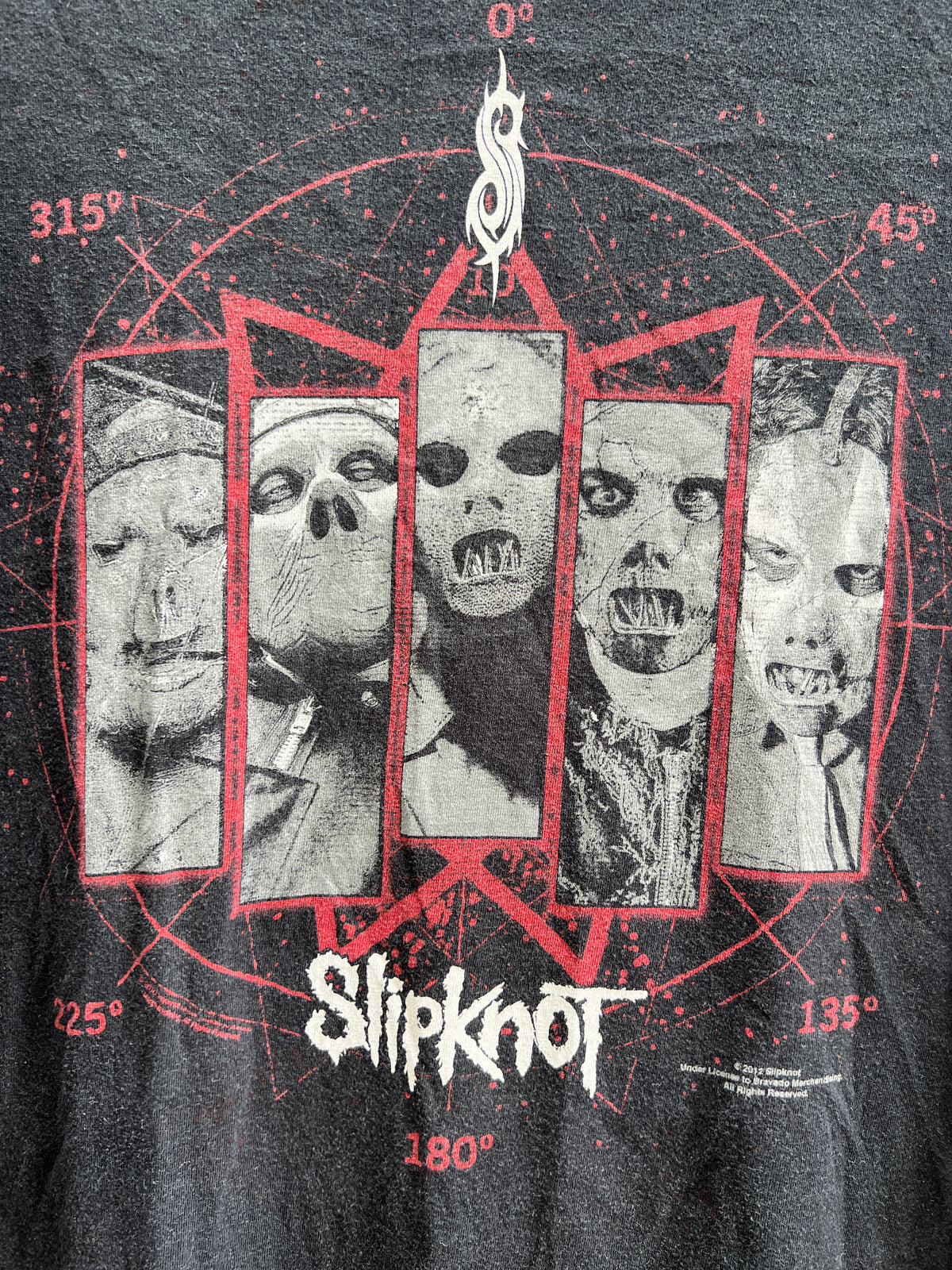 Vintage 2012 Slipknot Paul Gray Tribute Pentagram Graphic T-Shirt