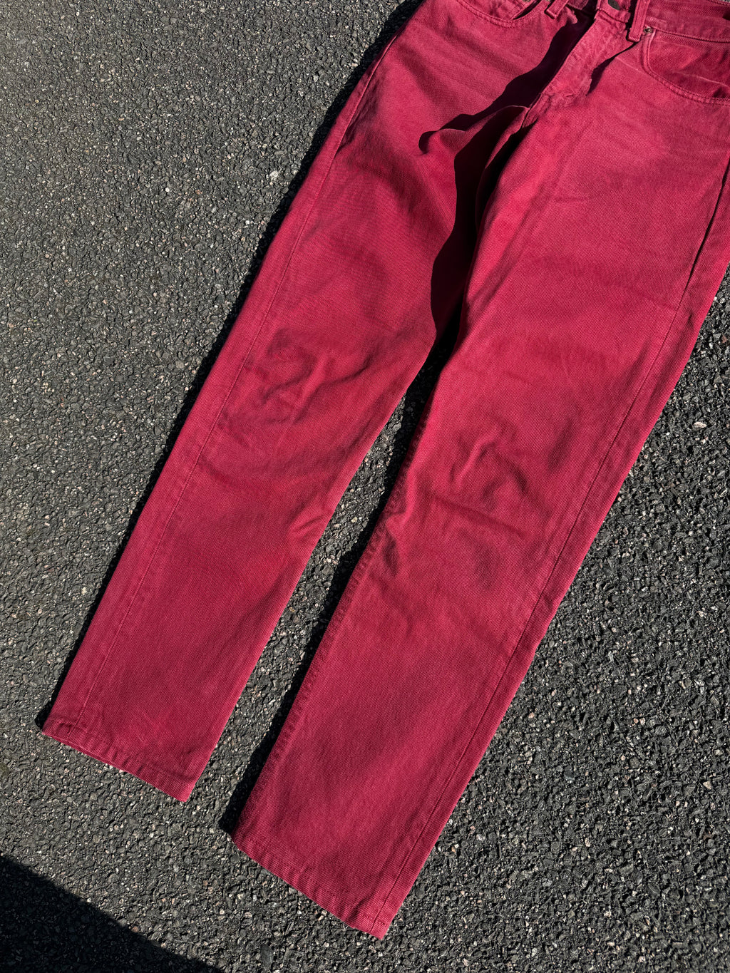 Vintage 90s Levi’s 534 02 Red Denim Jeans made in UK