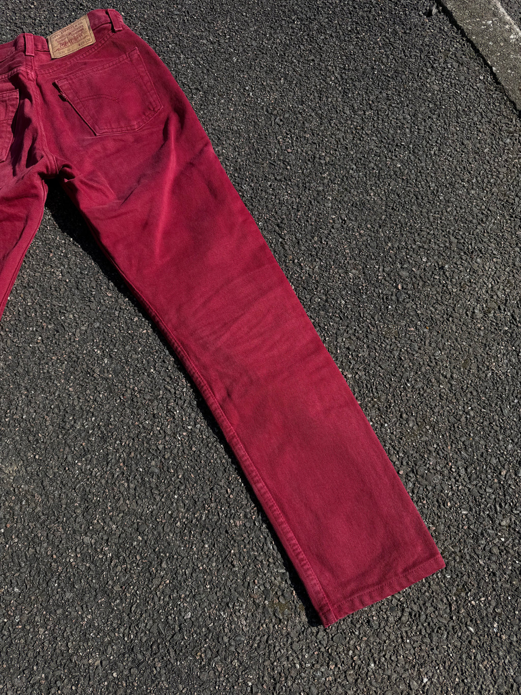 Vintage 90s Levi’s 534 02 Red Denim Jeans made in UK