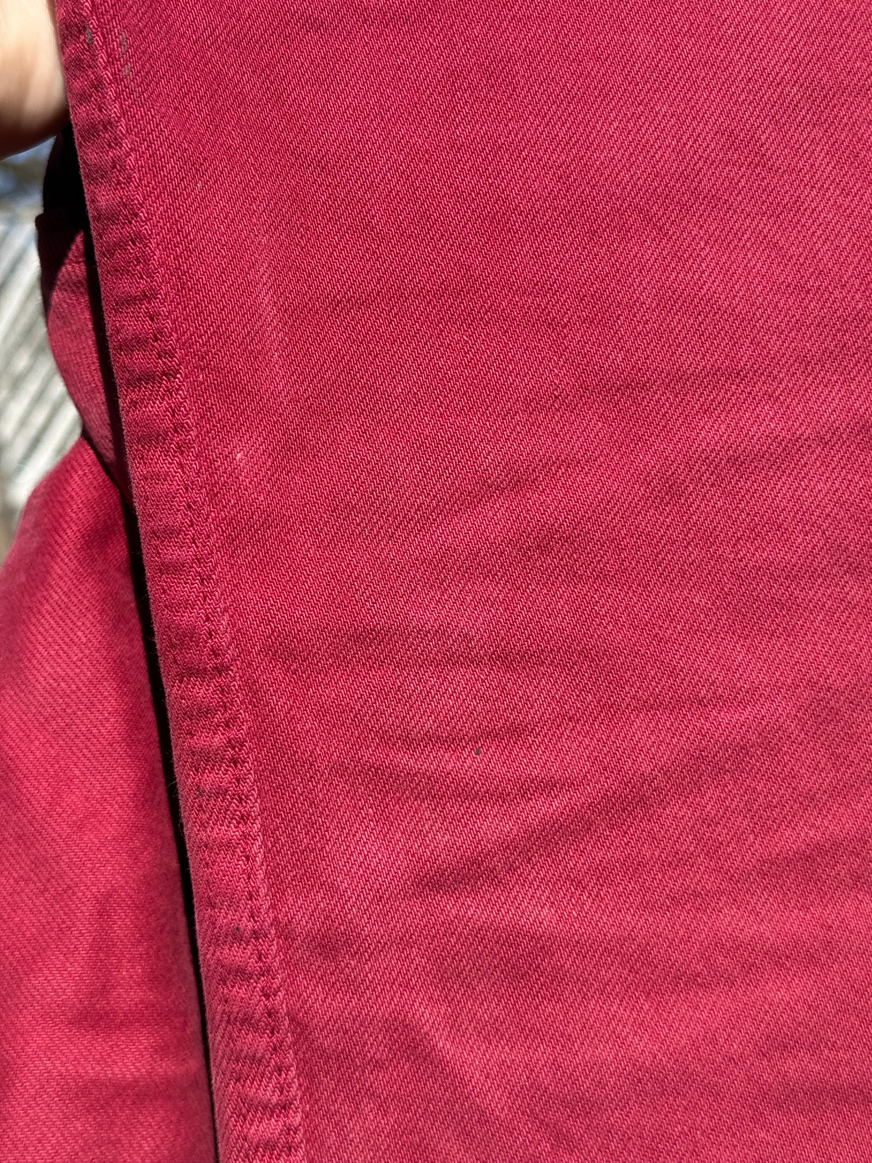 Vintage 90s Levi’s 534 02 Red Denim Jeans made in UK