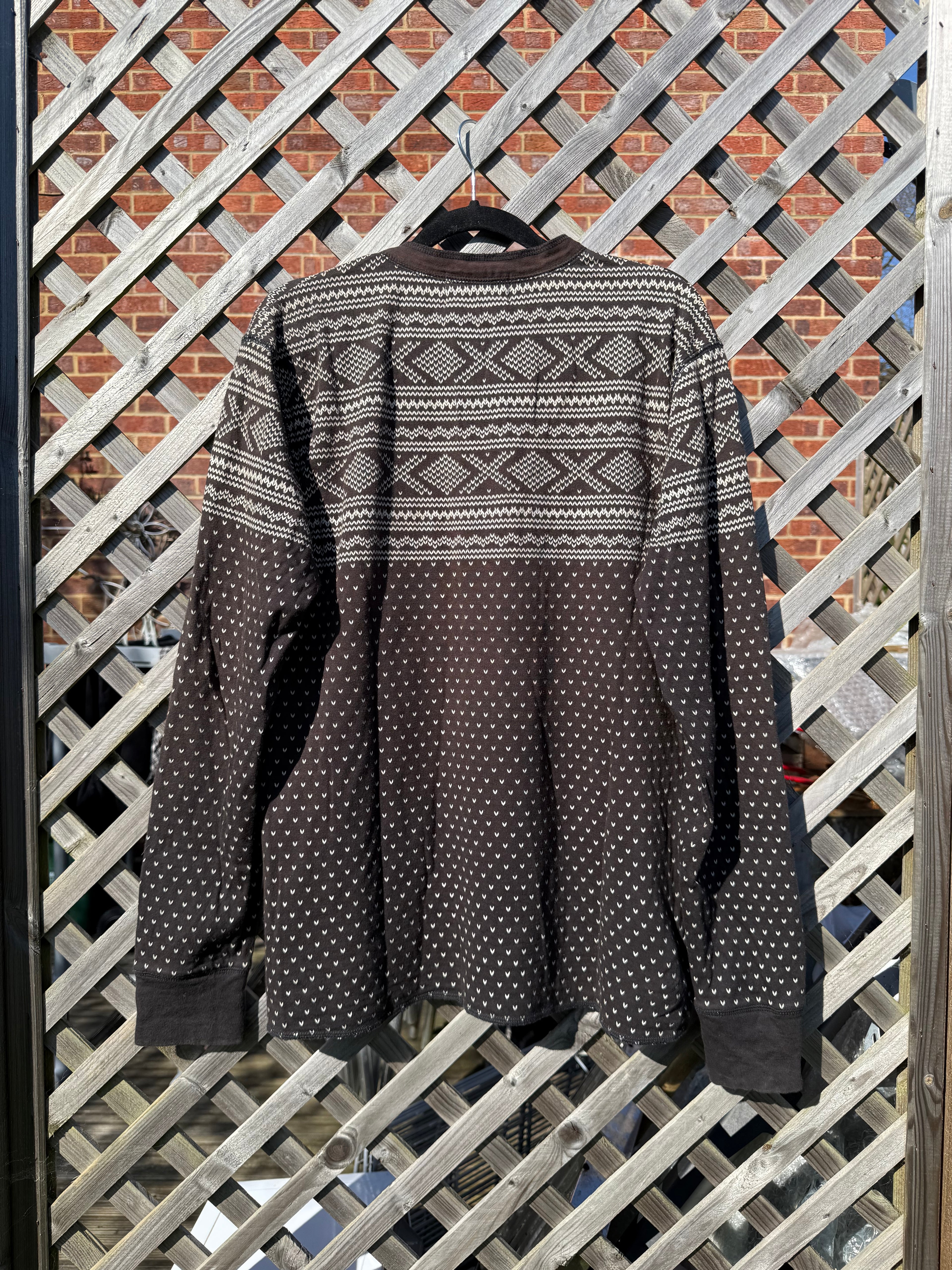 RRL Ralph Lauren Double RL Western Henley Long Sleeve Sweater