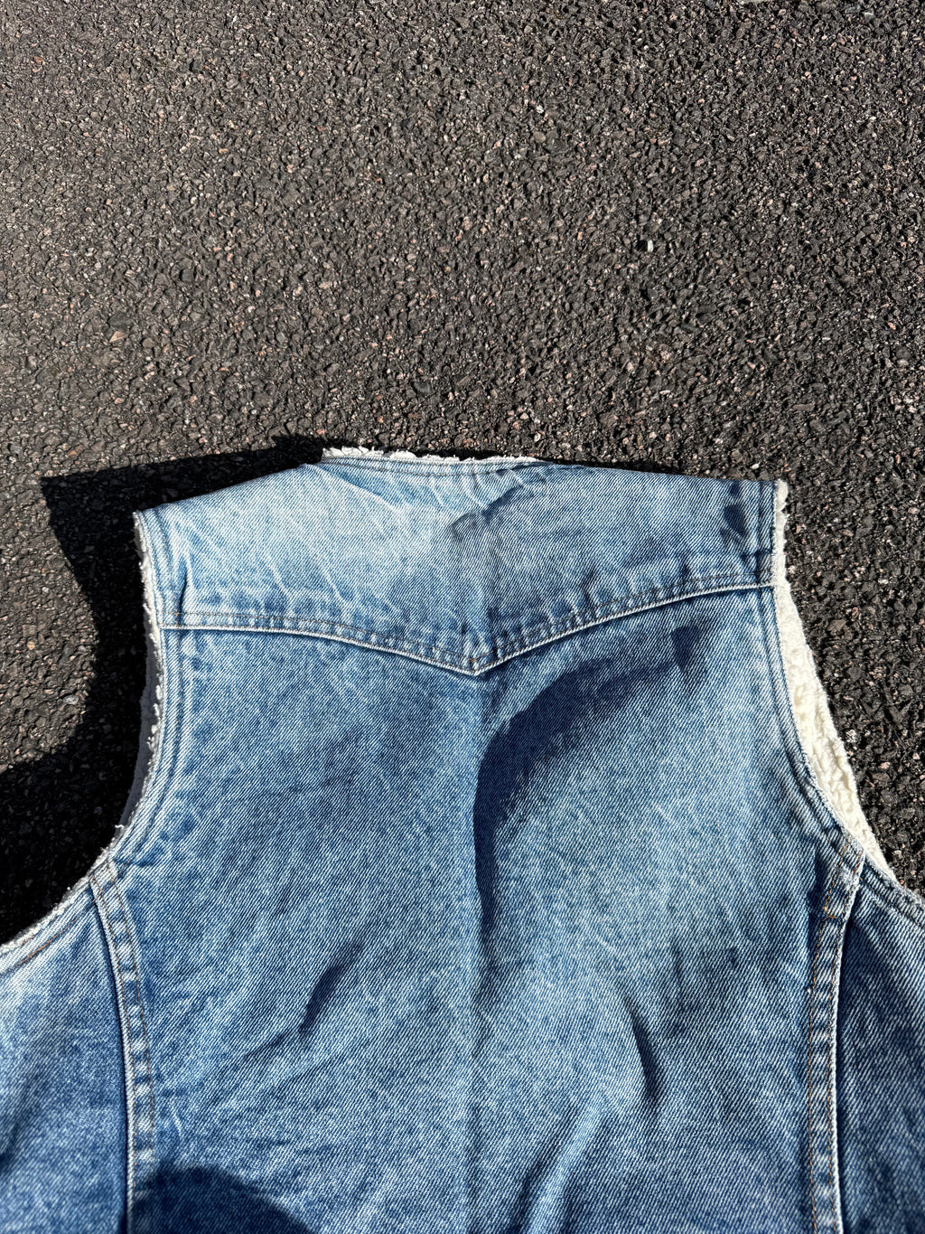 Levi’s Vintage 70s Orange Tab Distressed Sherpa Denim Vest