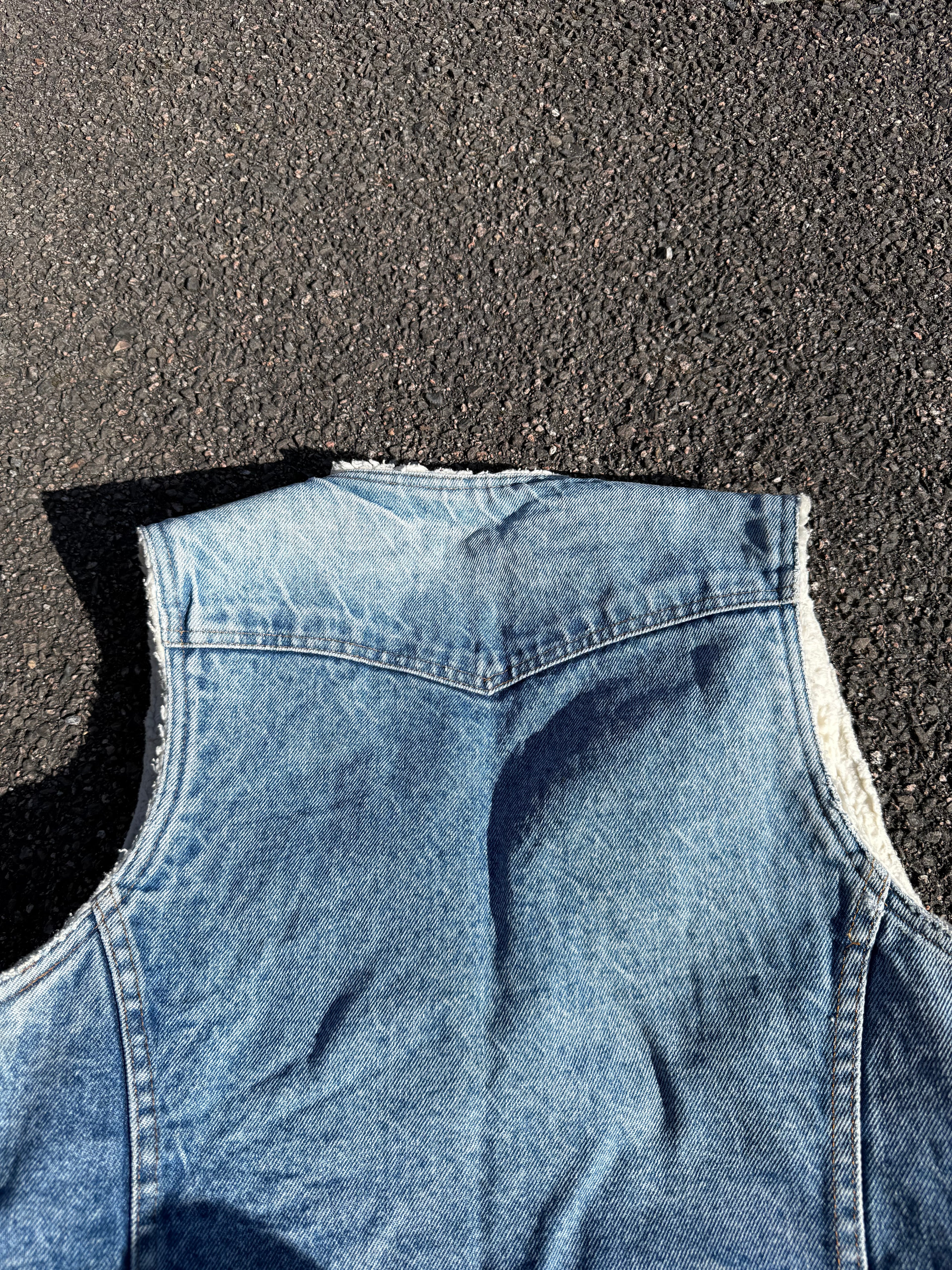 Levi’s Vintage 70s Orange Tab Distressed Sherpa Denim Vest