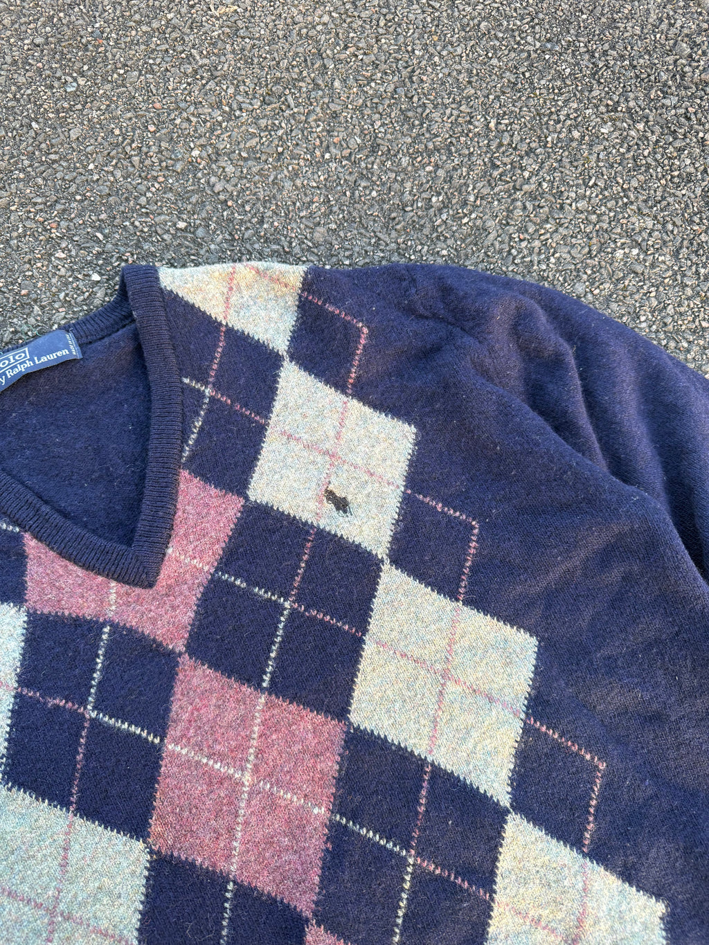 Polo Ralph Lauren Vintage 80s Made in USA Wool V Neck Sweater