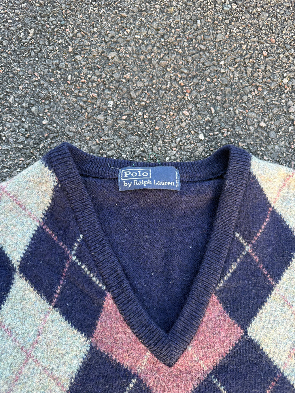 Polo Ralph Lauren Vintage 80s Made in USA Wool V Neck Sweater