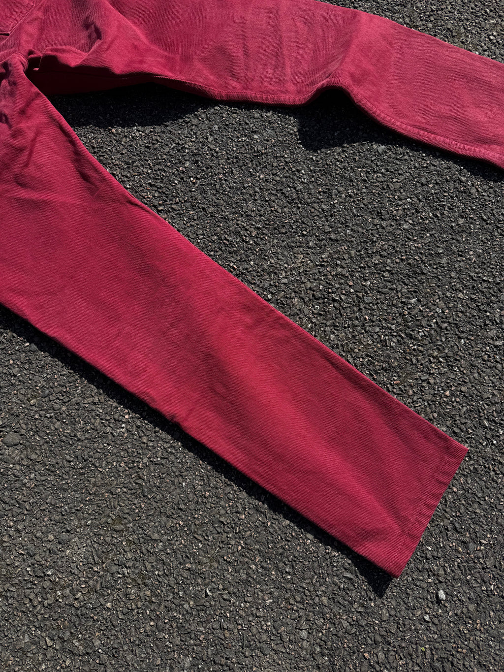 Vintage 90s Levi’s 534 02 Red Denim Jeans made in UK