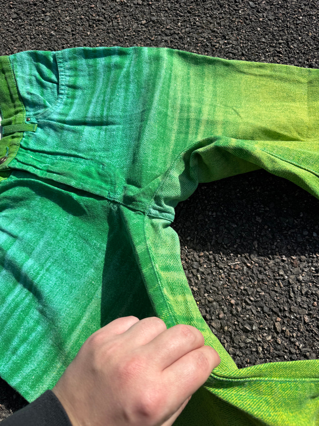 Just Cavalli Vintage Y2K Roberto Cavalli Faded Green Flared Jeans