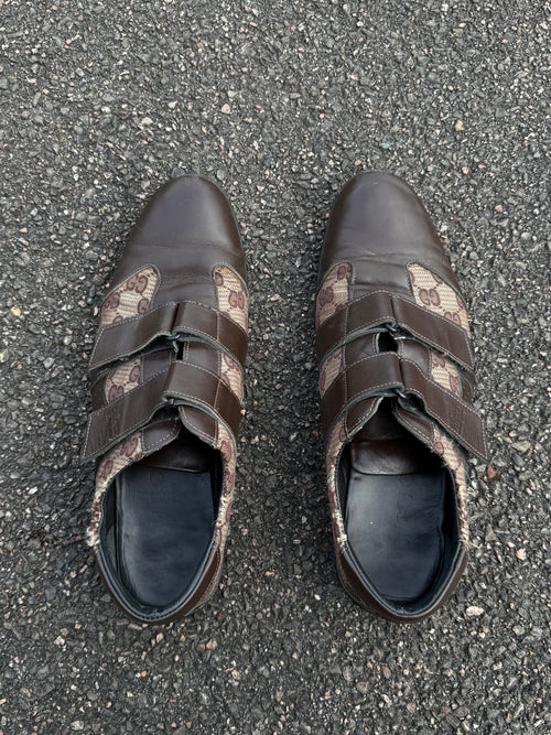 Gucci Vintage 90s Monogram Leather Brown Trainers