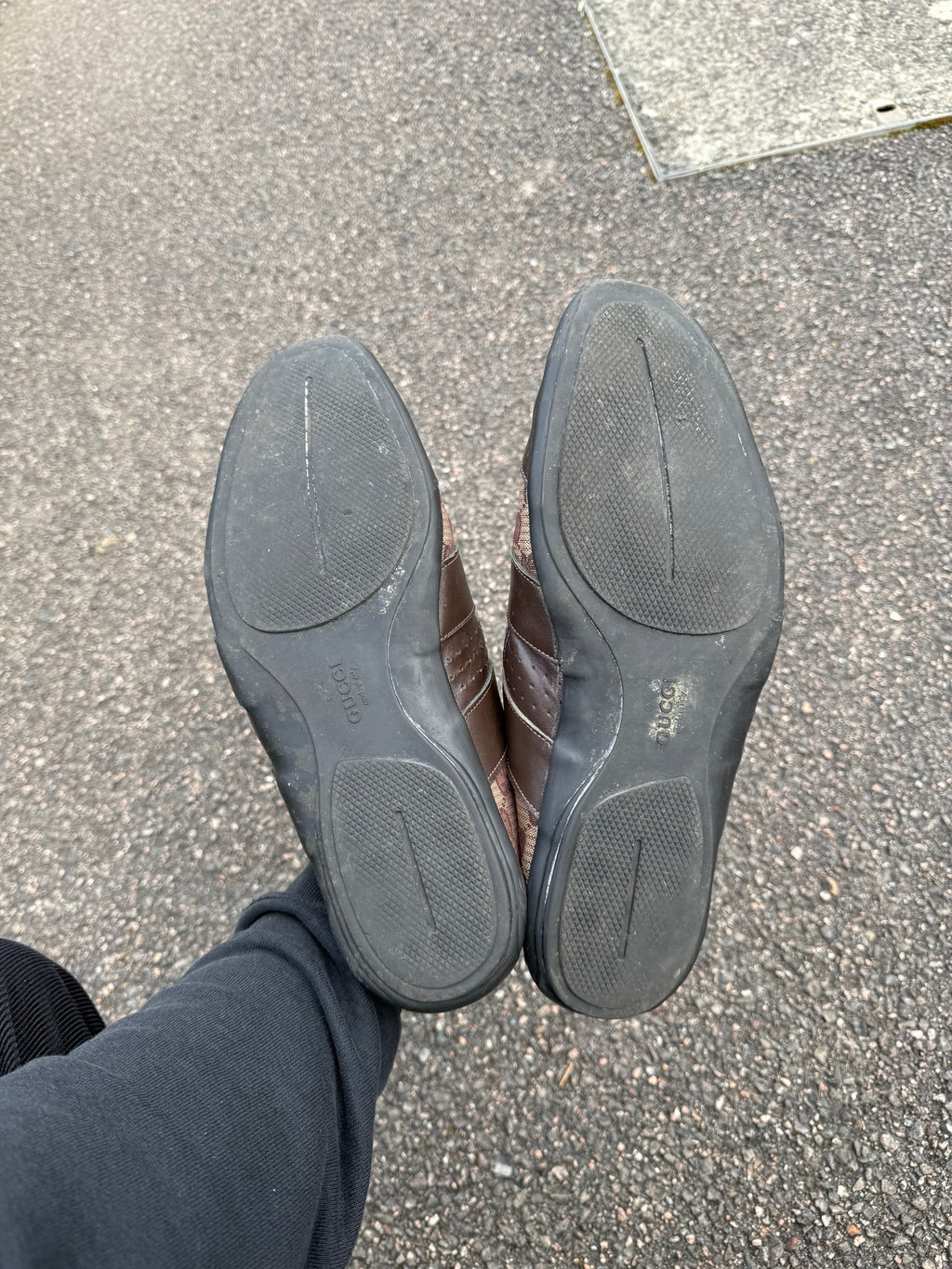Gucci Vintage 90s Monogram Leather Brown Trainers