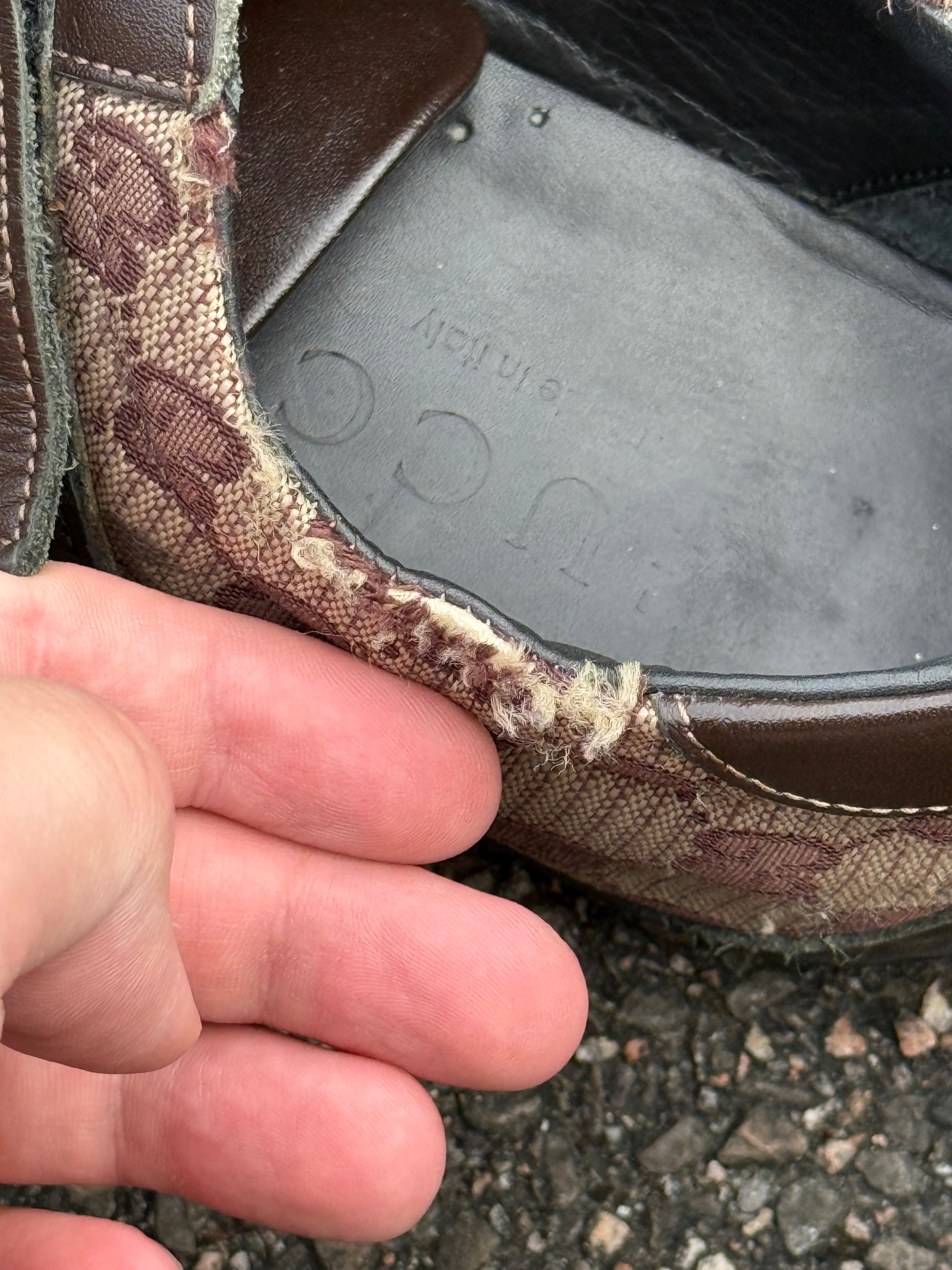 Gucci Vintage 90s Monogram Leather Brown Trainers