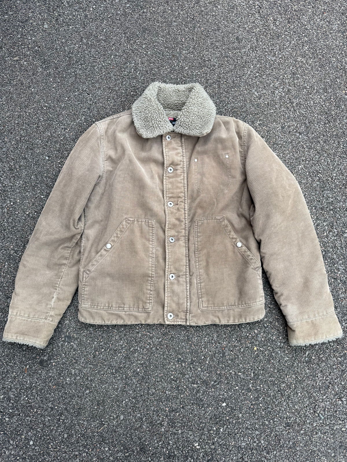 Vintage Y2K Diesel Corduroy Sherpa Fleece Trucker Jacket
