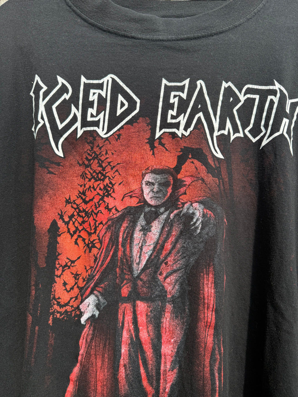 Vintage 2001 Iced Earth Dracula Horror Metal T-Shirt