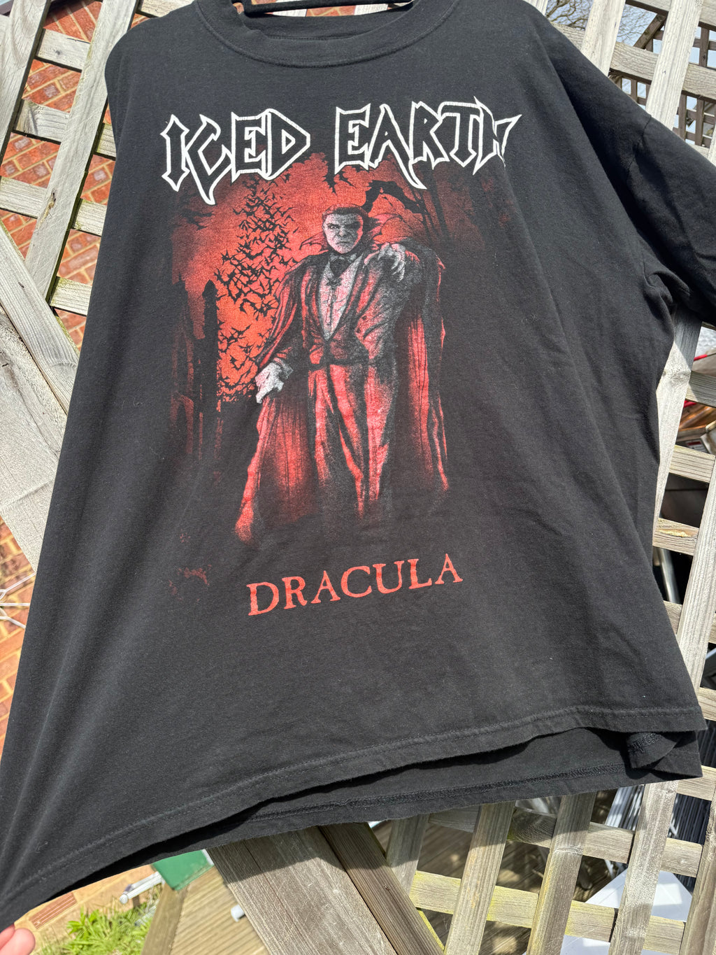 Vintage 2001 Iced Earth Dracula Horror Metal T-Shirt