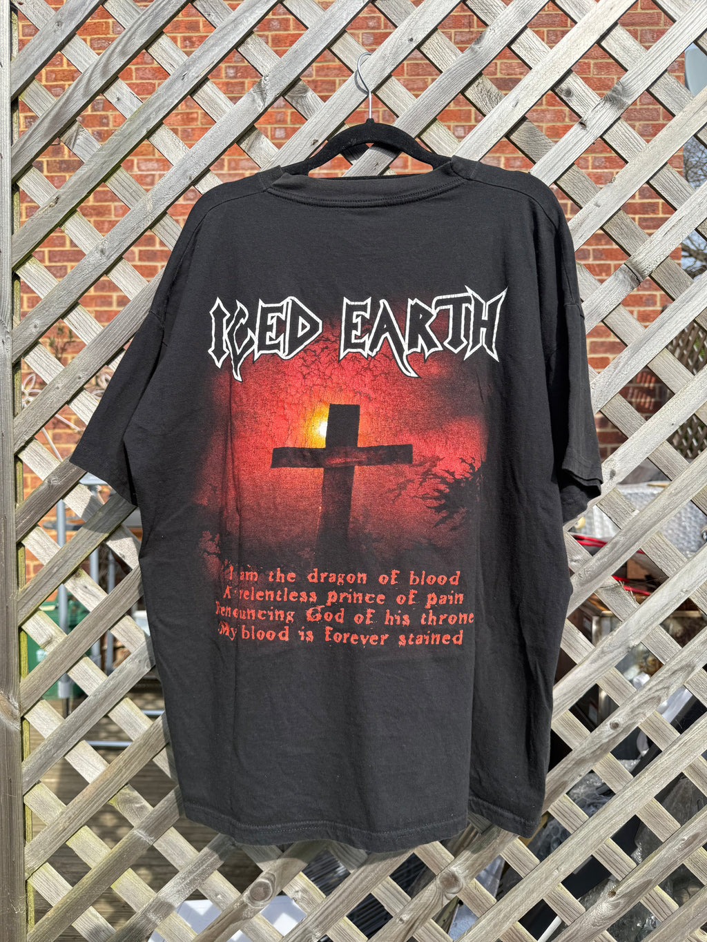 Vintage 2001 Iced Earth Dracula Horror Metal T-Shirt