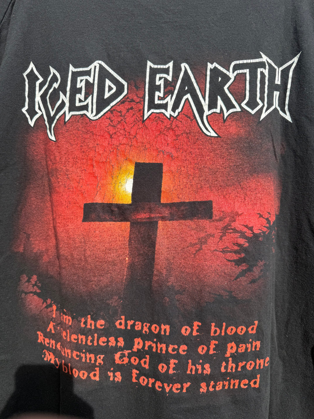 Vintage 2001 Iced Earth Dracula Horror Metal T-Shirt