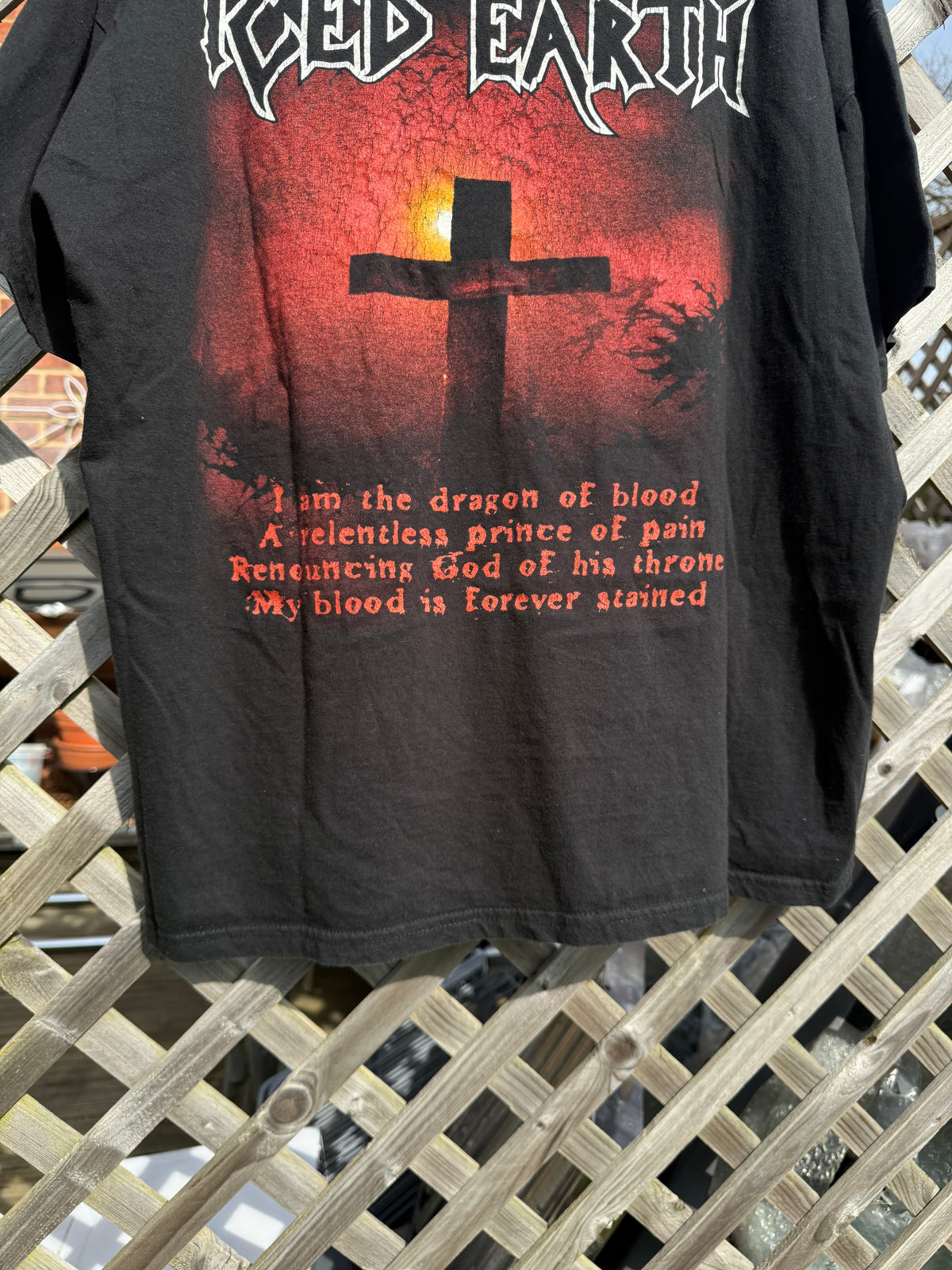 Vintage 2001 Iced Earth Dracula Horror Metal T-Shirt