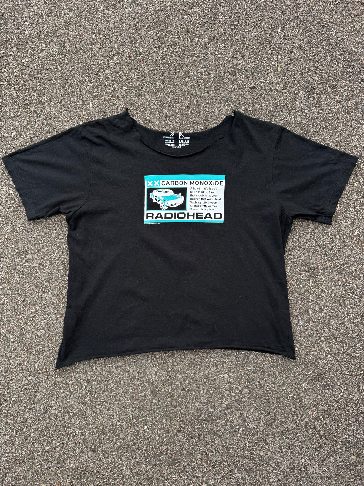 Vintage 2000s Radiohead No Surprises Carbon Monoxide Cropped T-Shirt