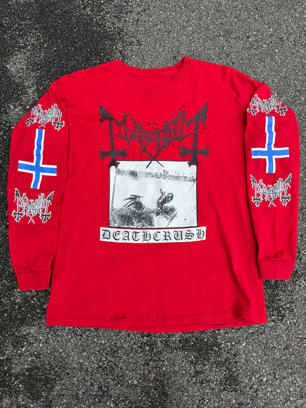 Vintage 2000s Mayhem Deathcrush Black Metal Long Sleeve Shirt