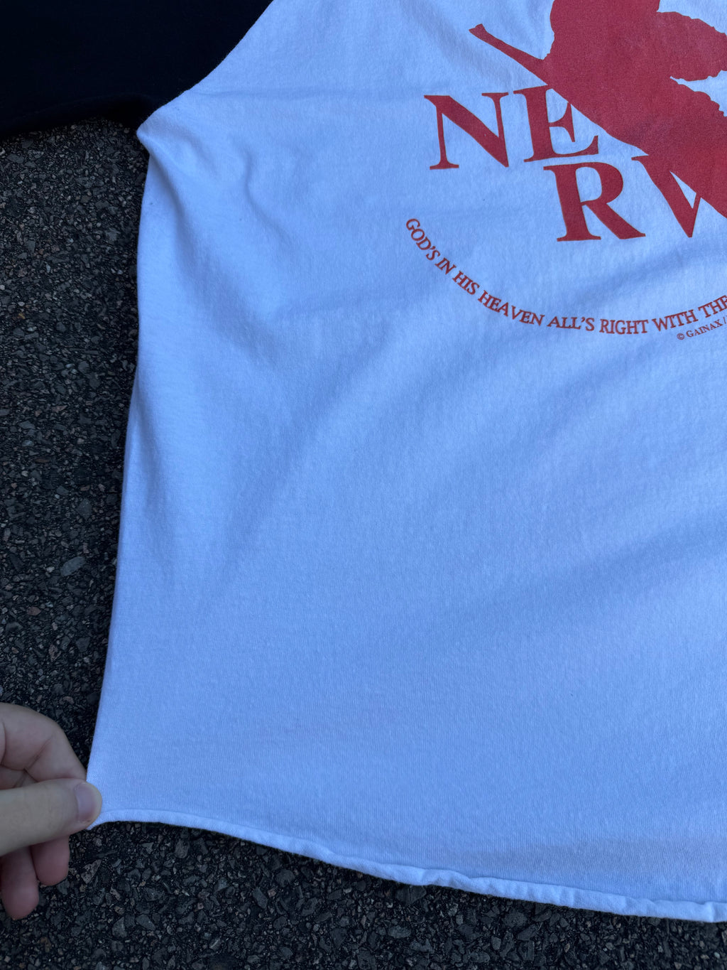 Vintage 90s Neon Genesis Evangelion NERV Anime 3/4 Raglan Shirt
